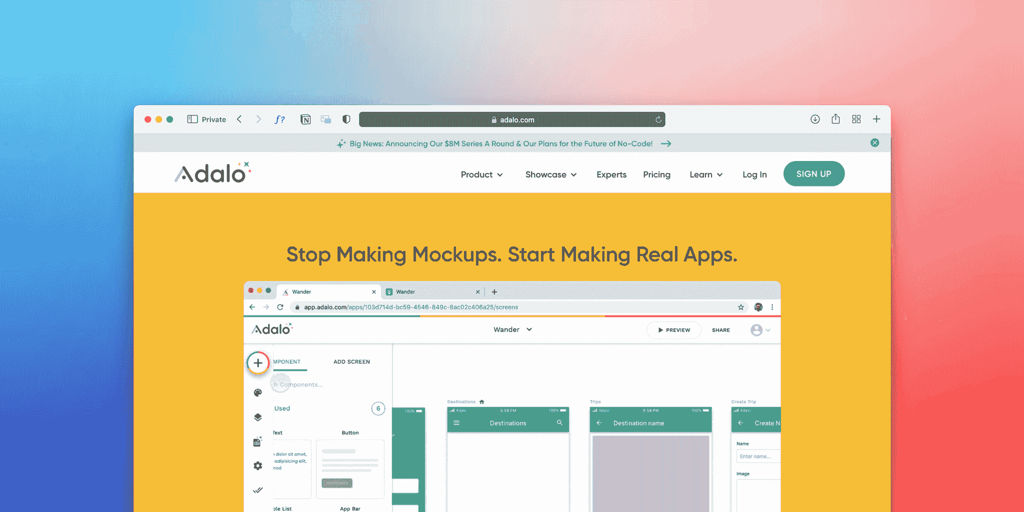 website builder interface showing customization options