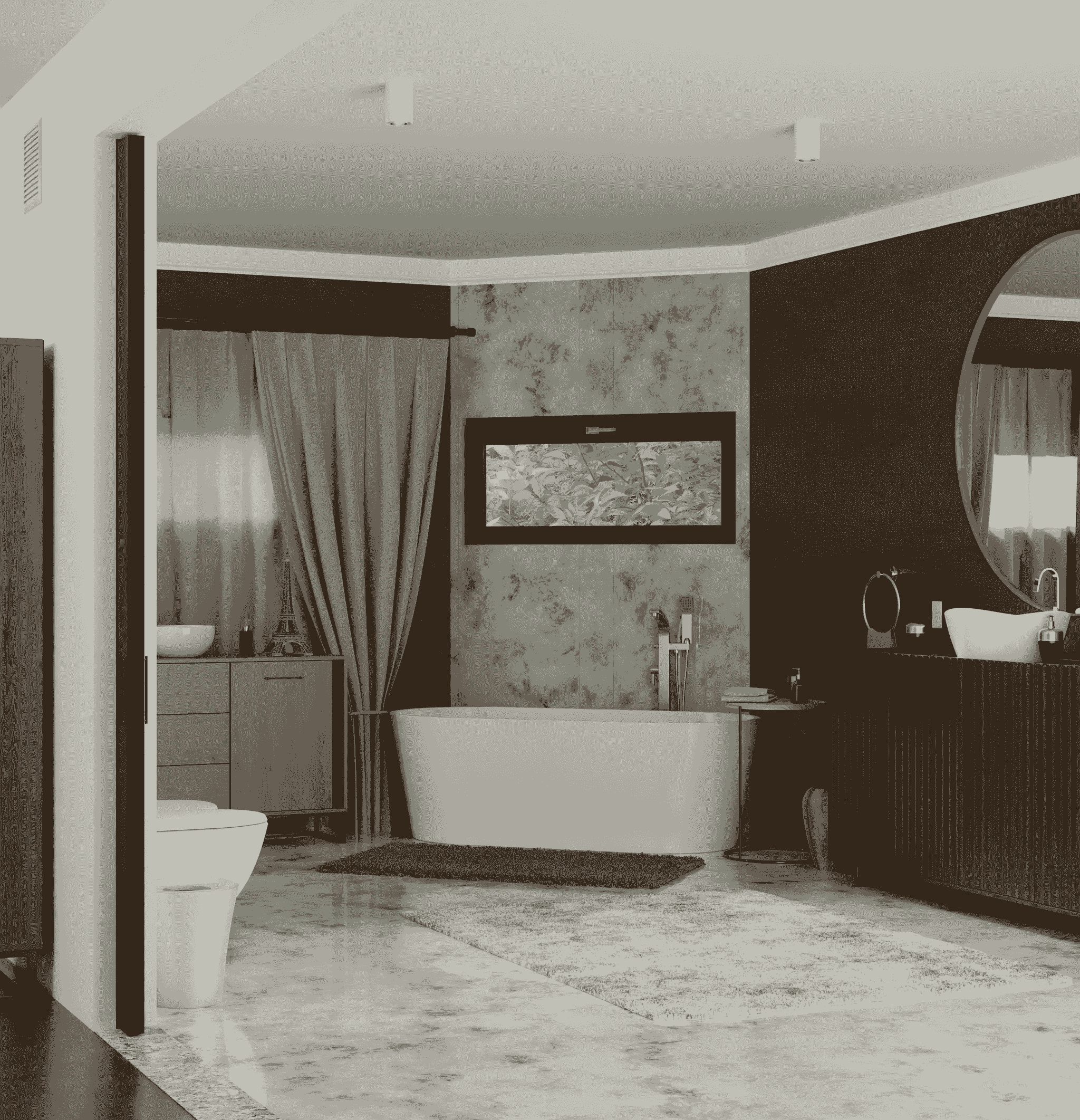 Luxury bathroom features in a single wide mobile home