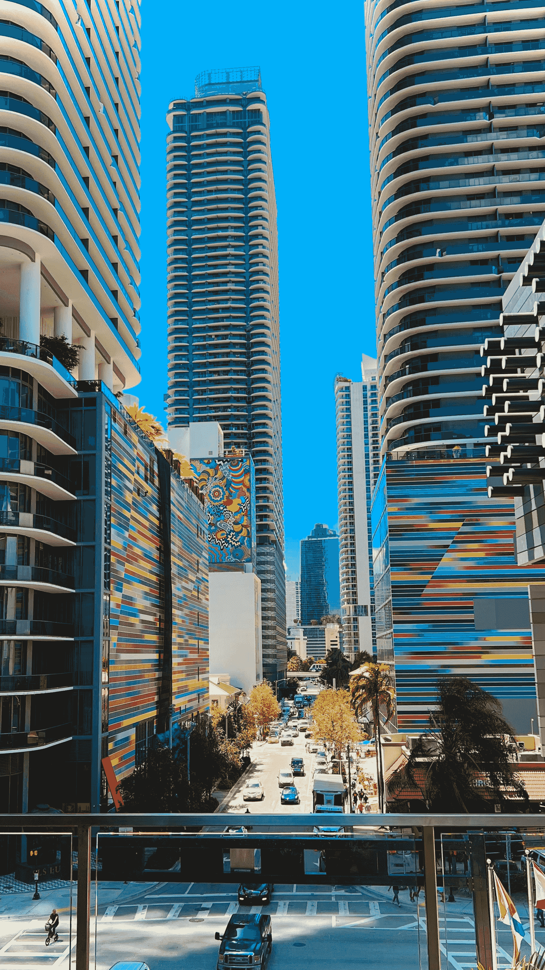 Colorful container apartment building showcasing modern urban design.