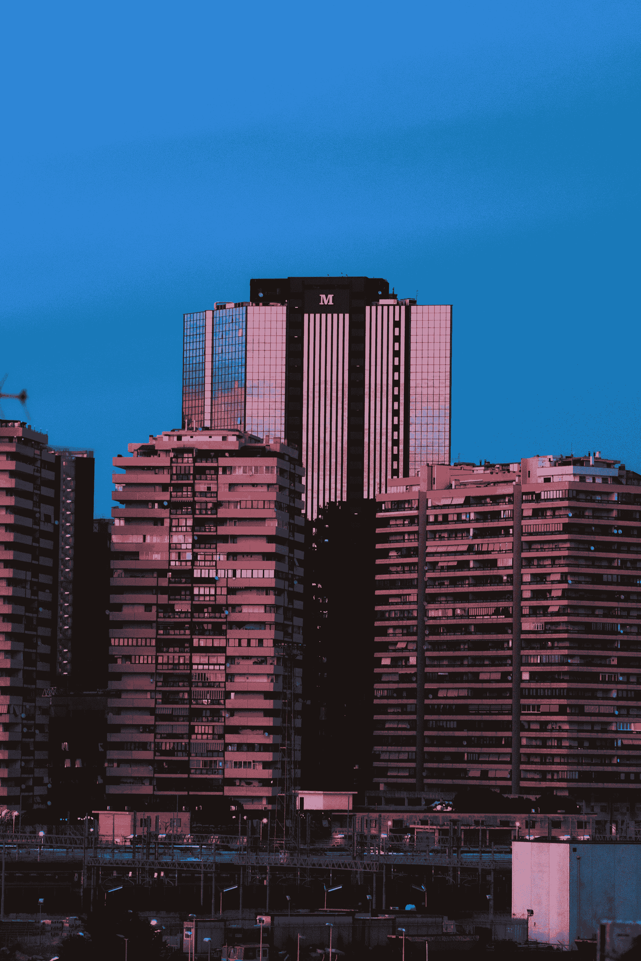 Prefab apartments in compact city skyline