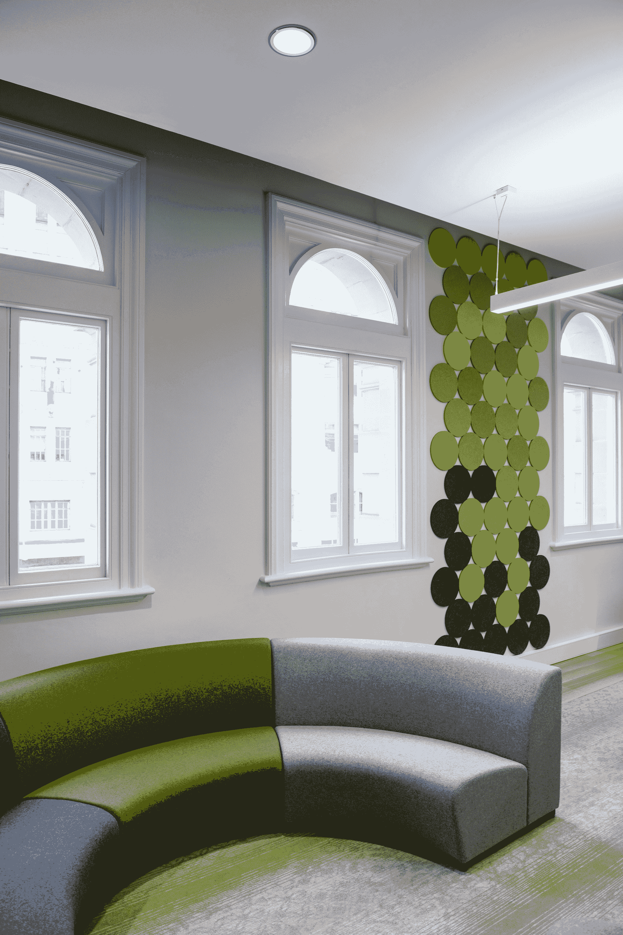 Flexible design in temporary classrooms enhances student engagement.