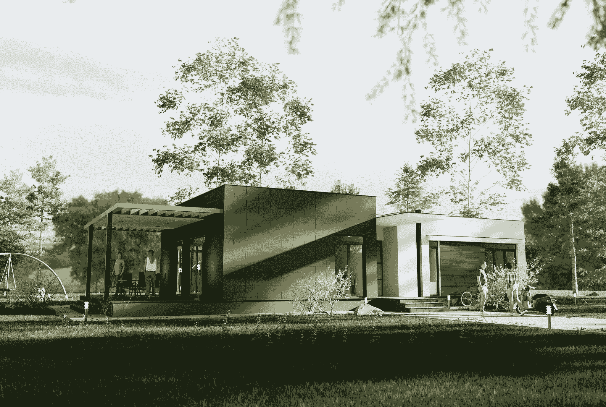 family enjoying life in low cost modular homes