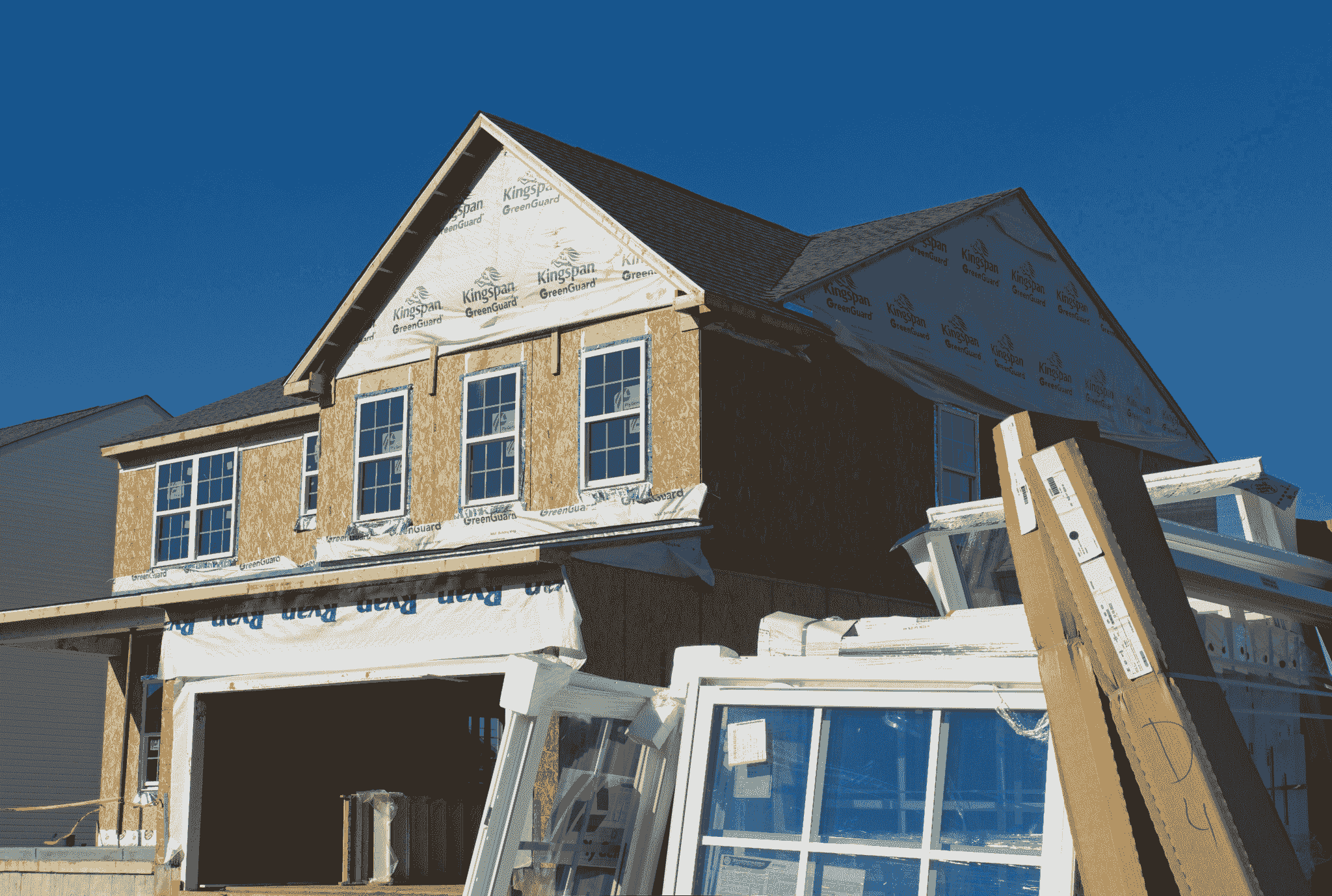 prefabricated house construction illustration