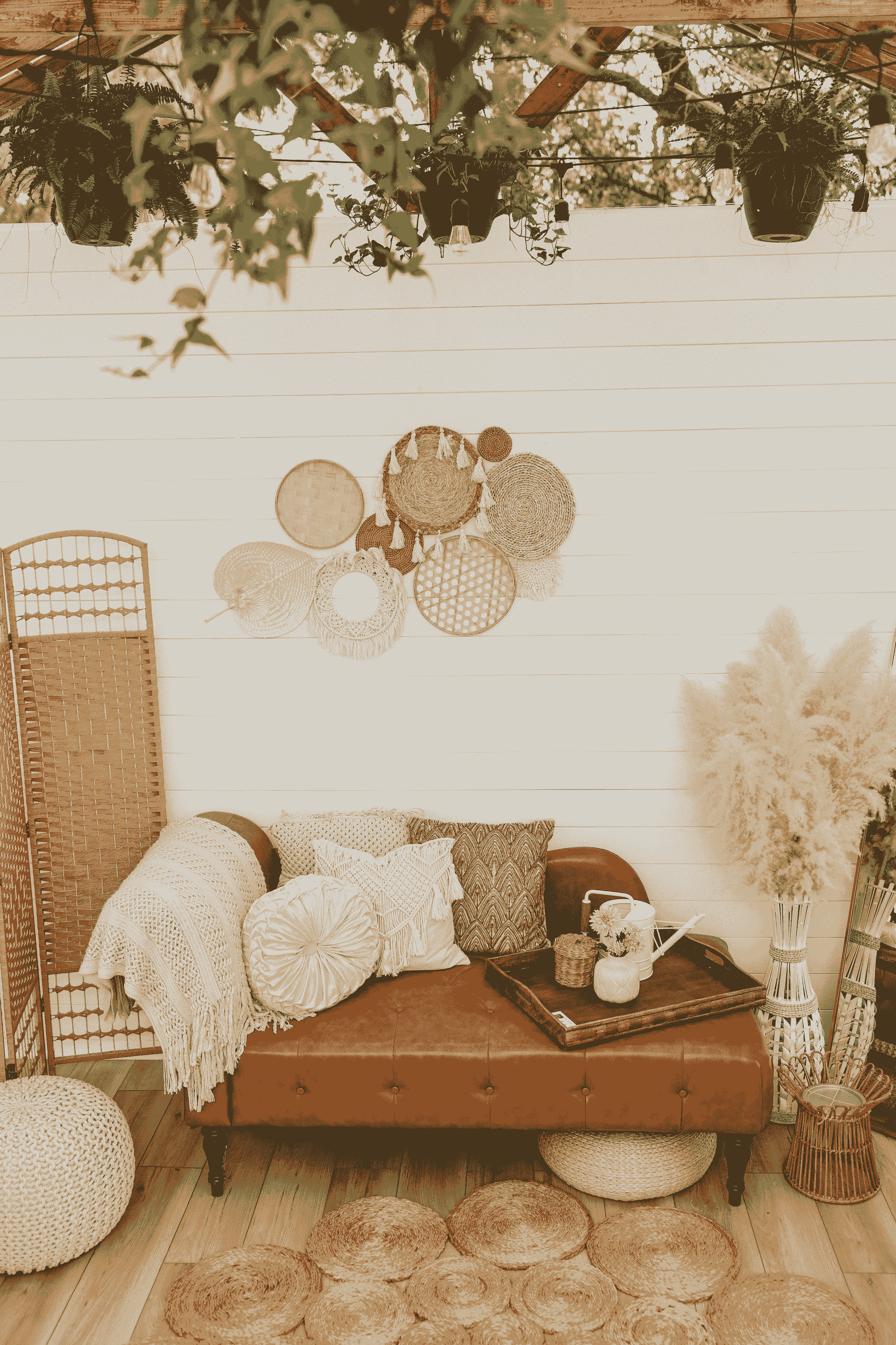 Cozy home interior with family photos and handcrafted decor