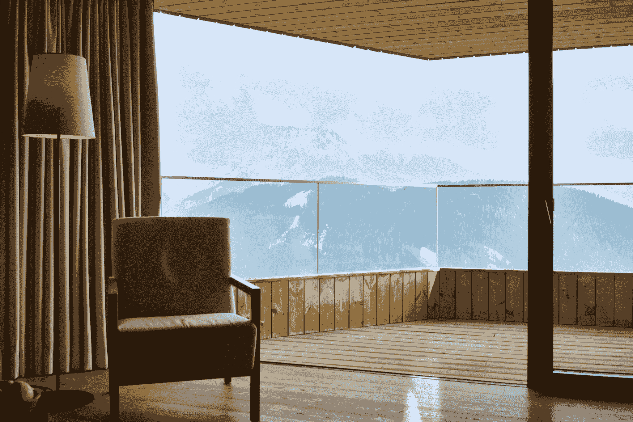Luxury cabin view overlooking smoky mountains