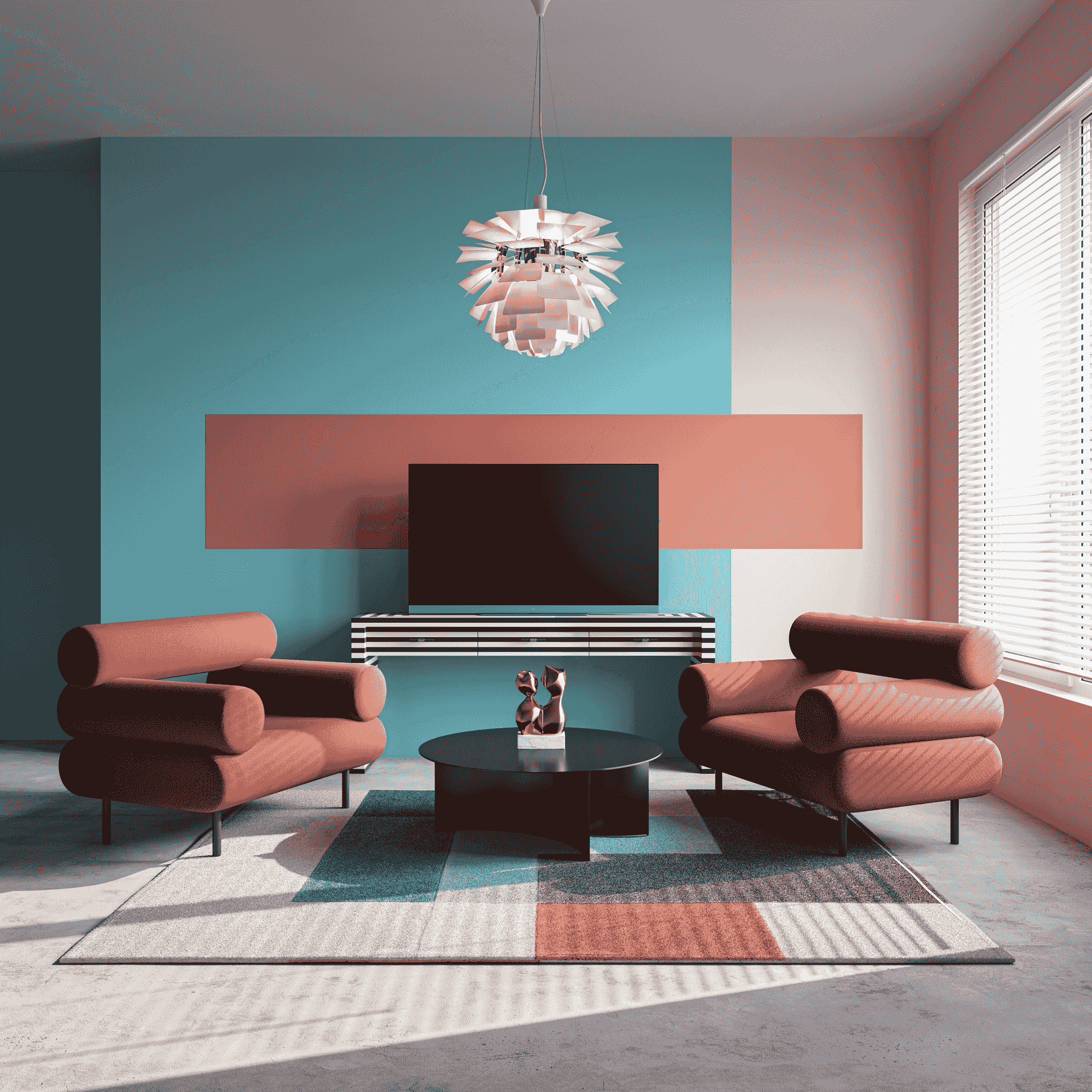 Stunning fluted panel tv wall enhancing modern living room aesthetics.