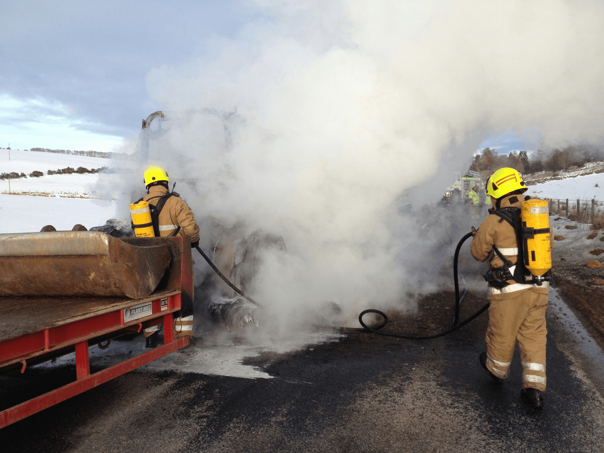 Quality fire fighting foam equipment showcased on modern firefighting truck.