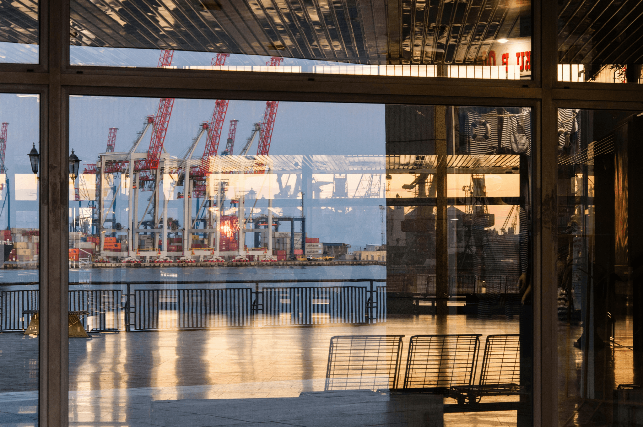Busy container terminal at a major China shipping port