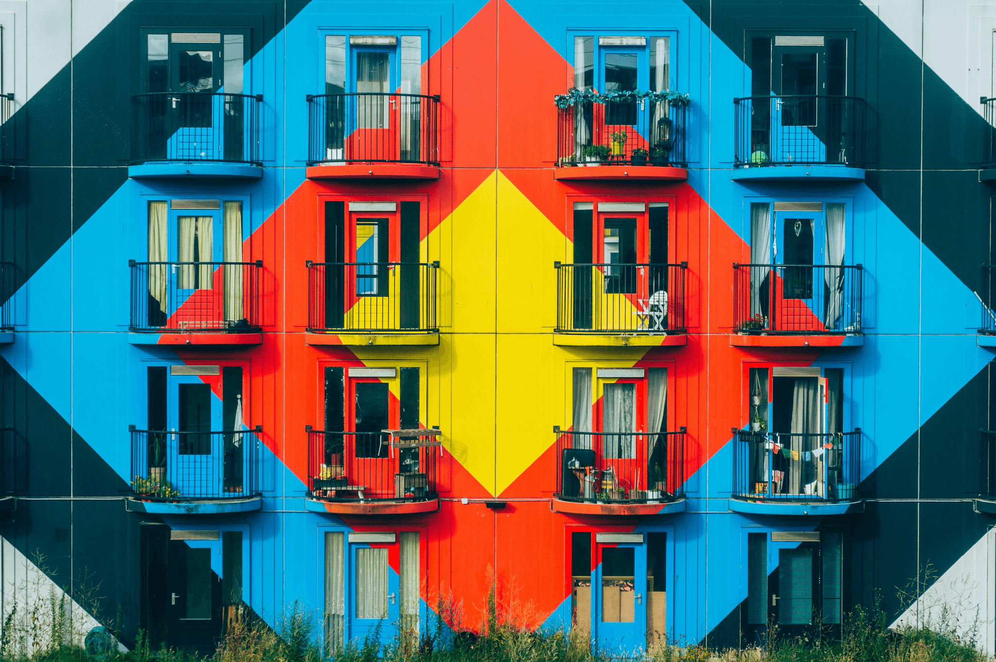 container apartment building fostering community interaction among residents