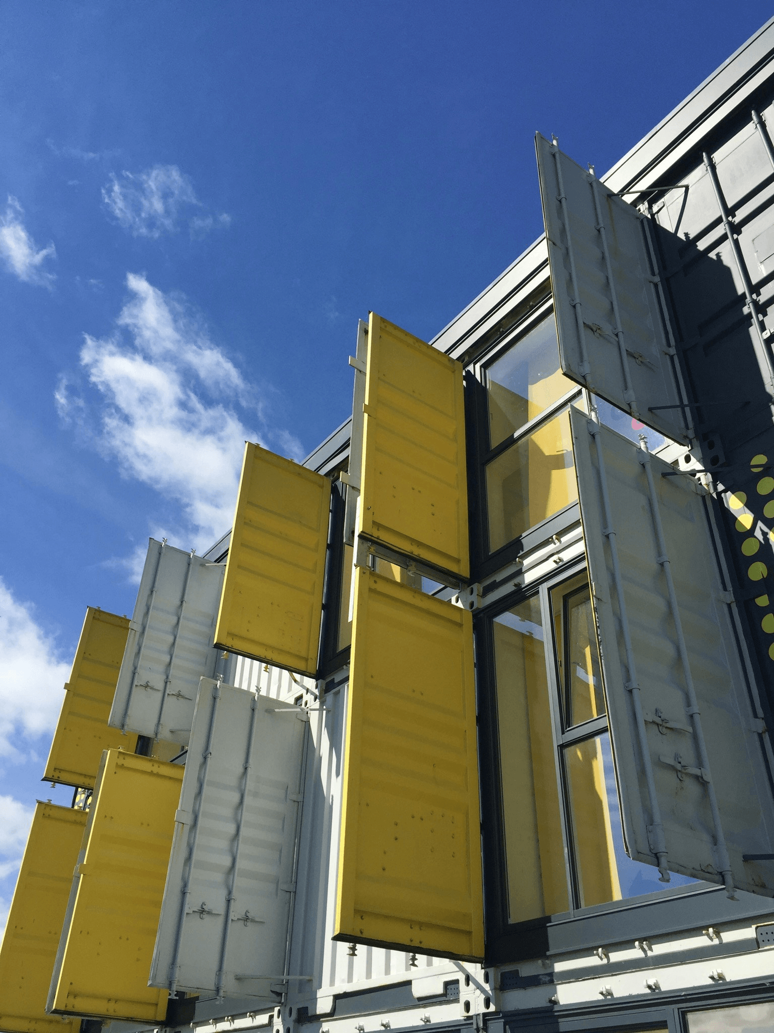 modern shipping container office showcasing flexible workspace design