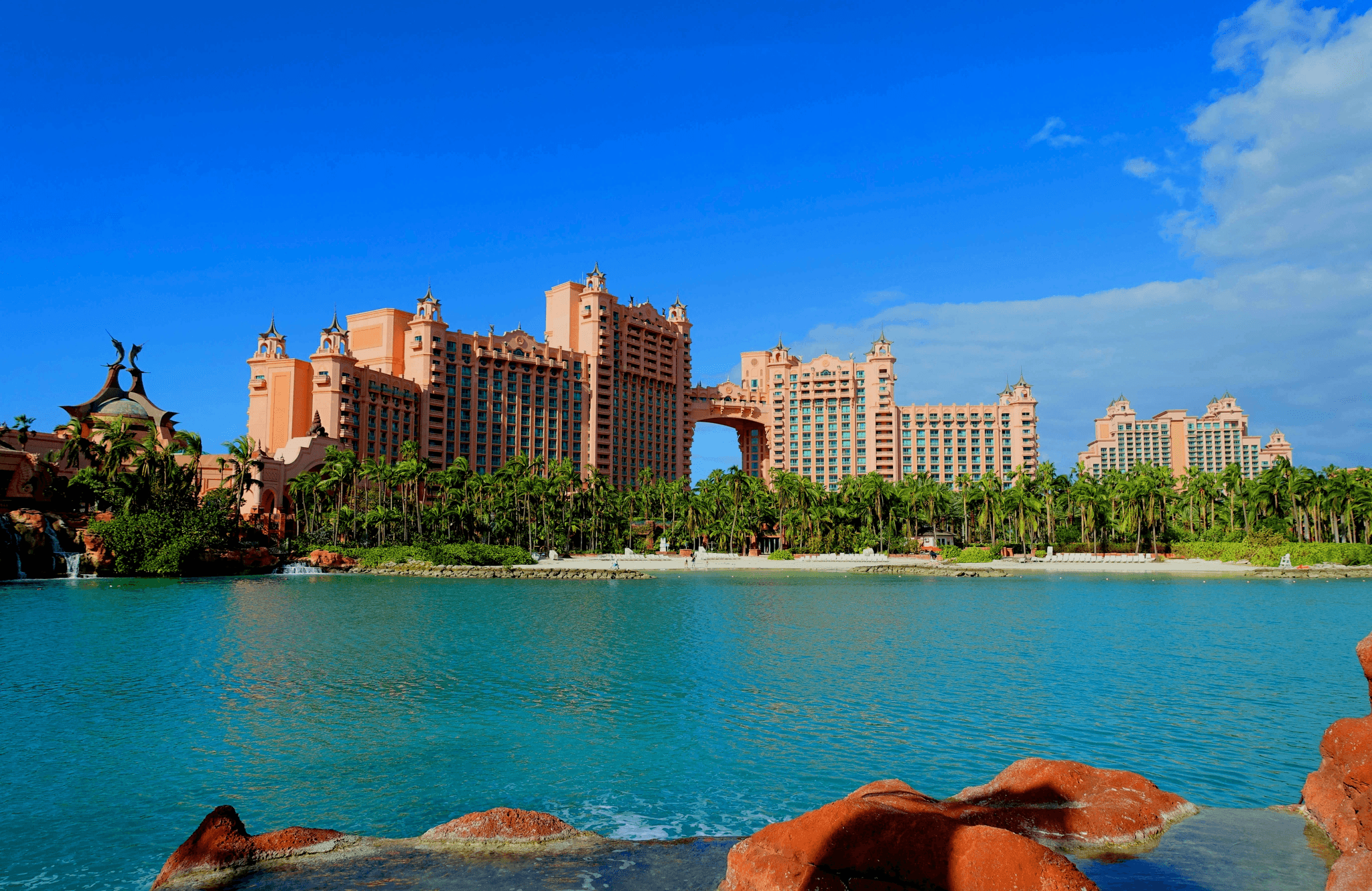 Families enjoying aquatic thrills at Atlantis Paradise Island resorts