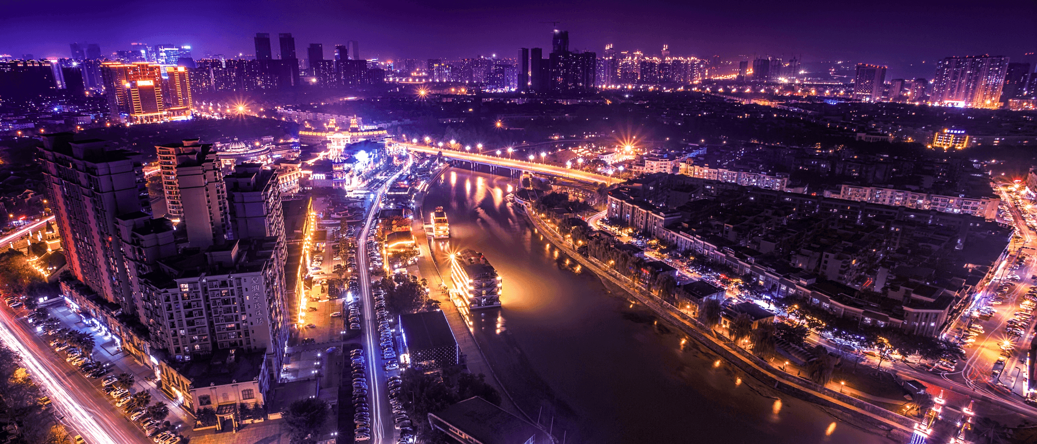 Aerial view of factory cities in china