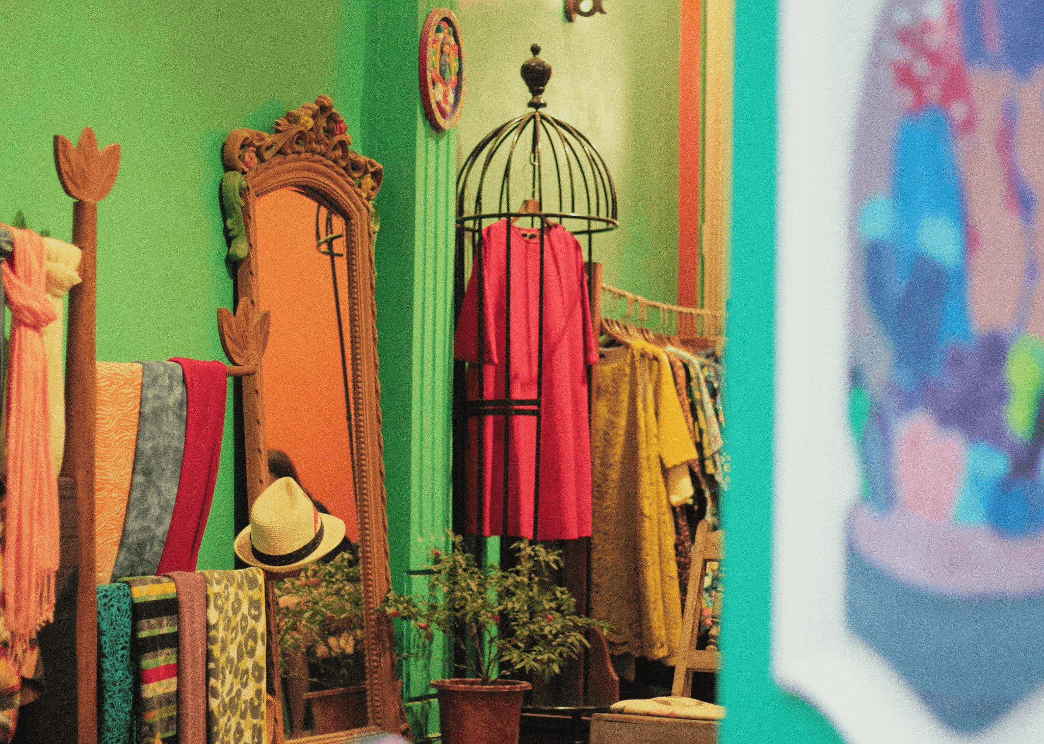 sustainable clothes and accessories display