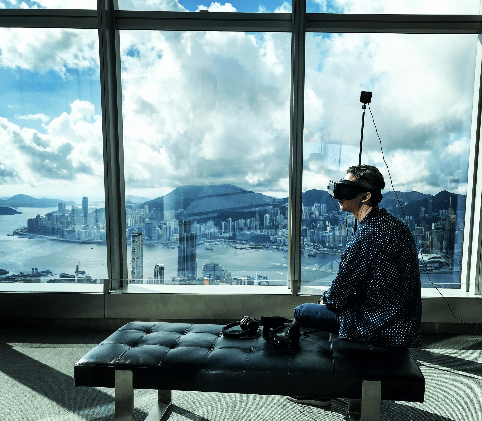 User exploring city using meta smart glasses