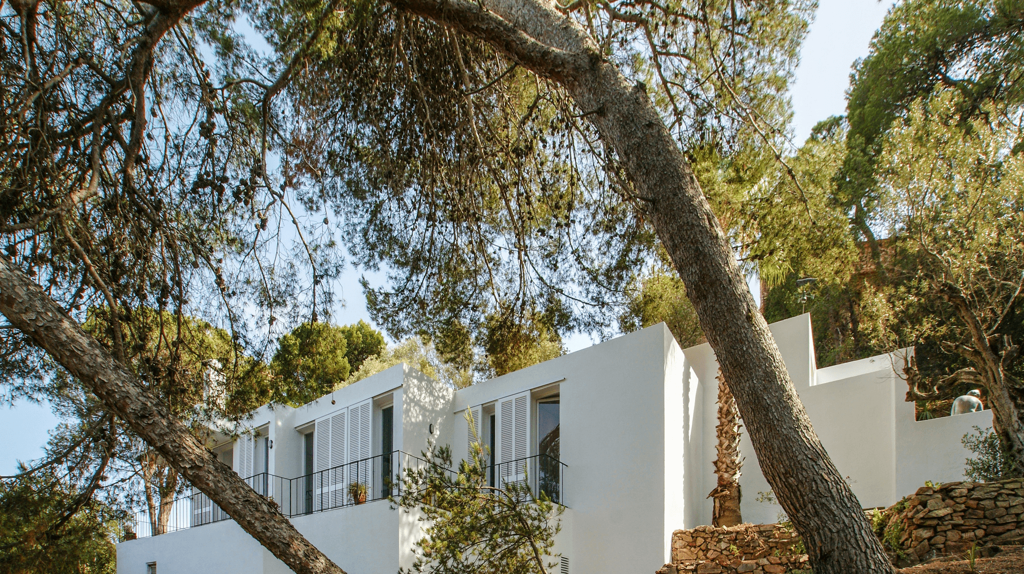 Modern eco-friendly homes house nestled in nature