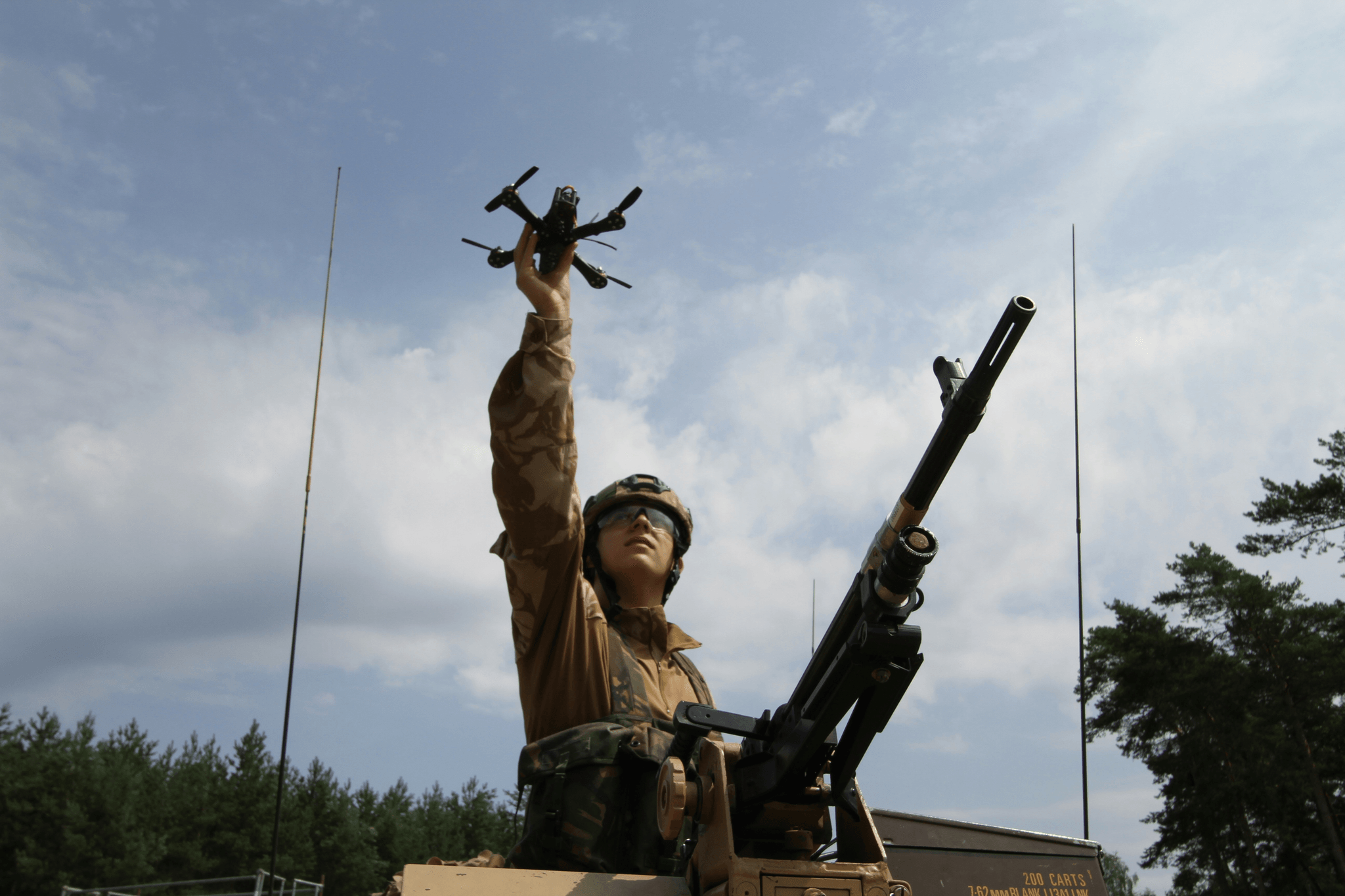 Anti drone radar used by military personnel during operations.