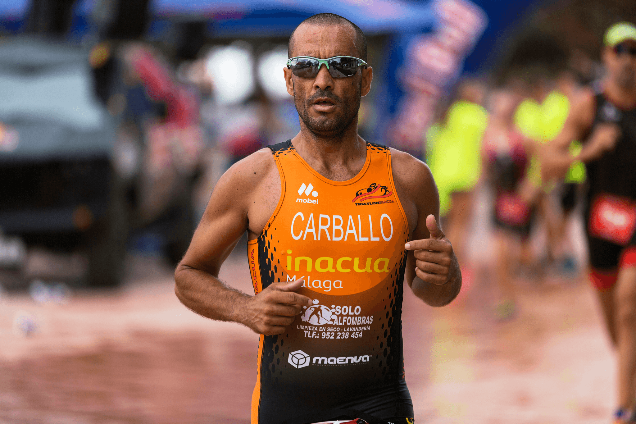 Triathlon sunglasses enhancing athlete's performance