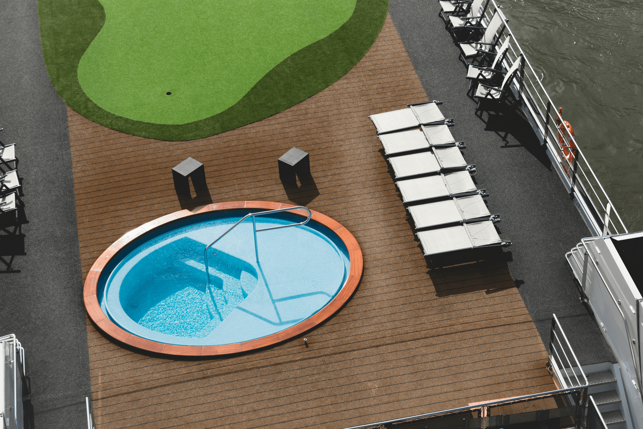 composite deck around pool enhancing outdoor aesthetics