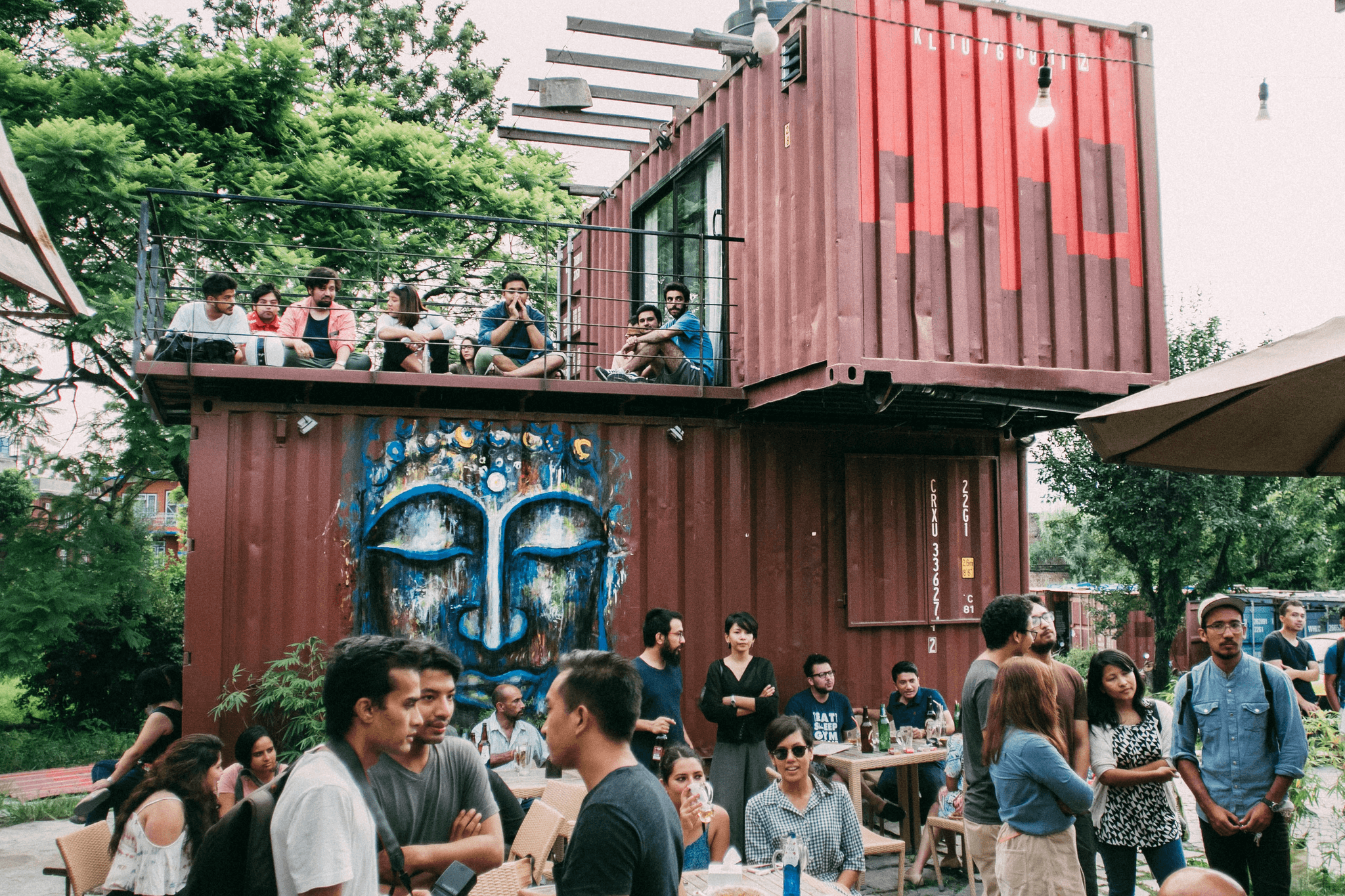 shipping container shop hosting interactive event