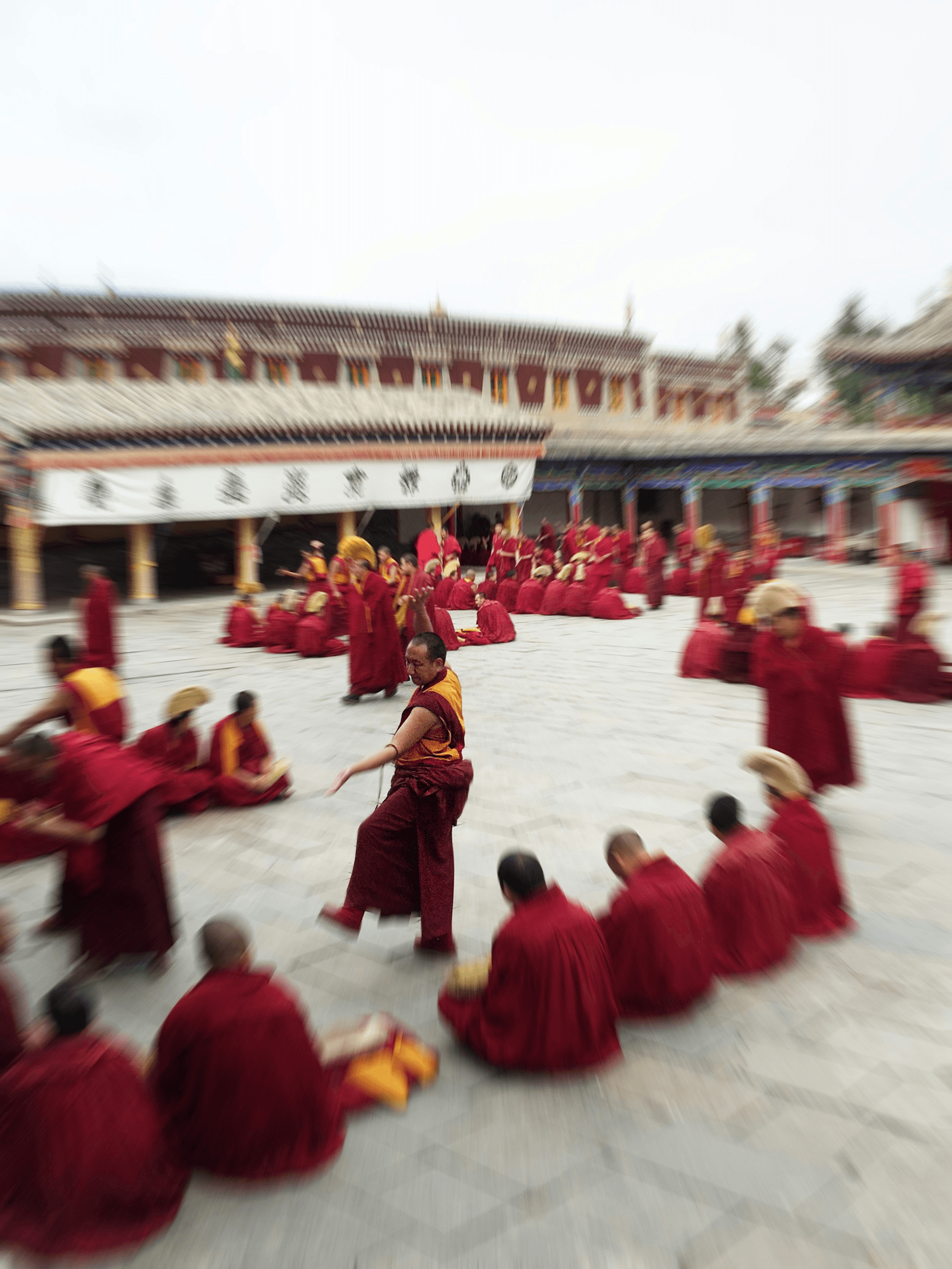 Sakya Monastery monks performing traditional rituals