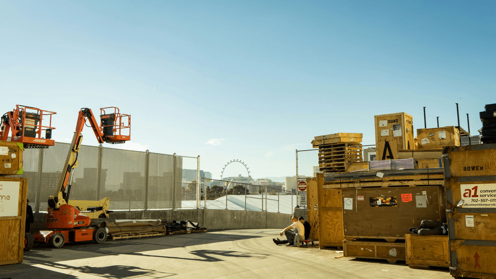 shipping container house build construction tools at site