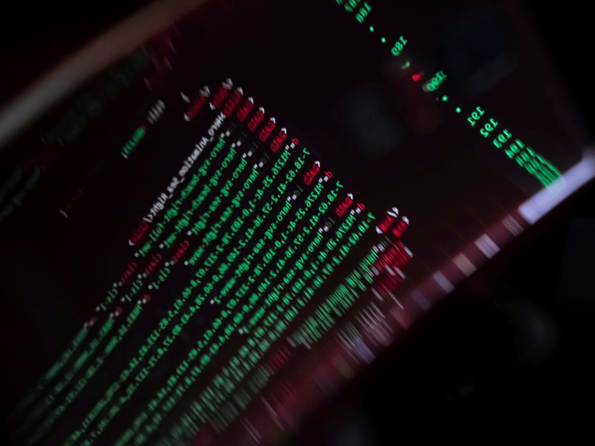 Web development coding screen