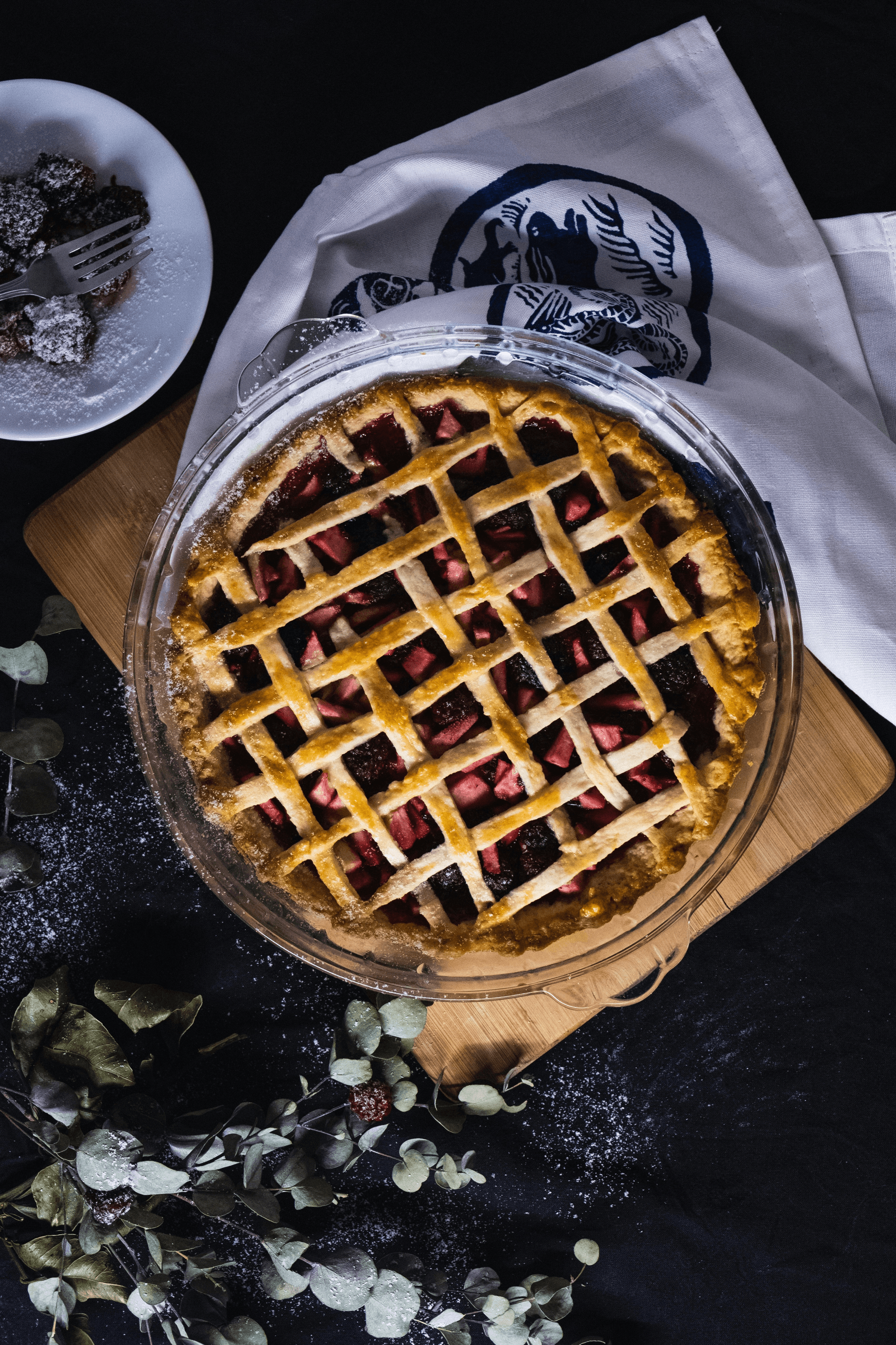 Beautiful cherry pie recipe with decorative lattice crust