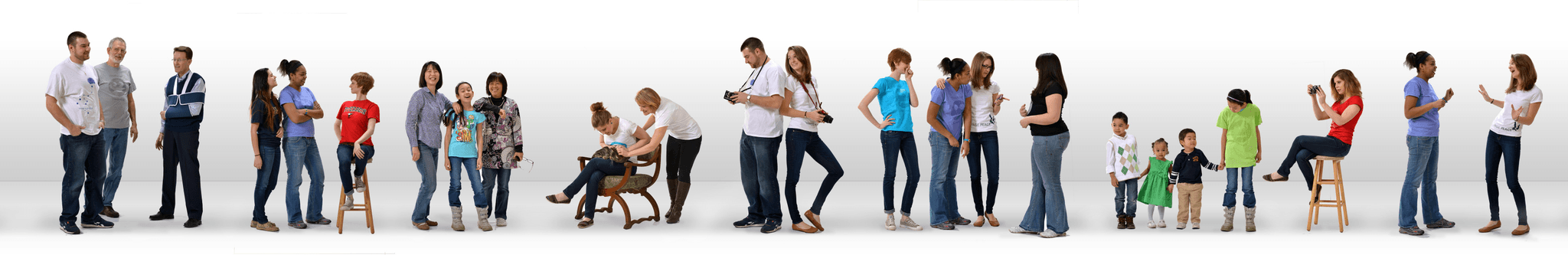 パーソナルブランディングの顧客ペルソナを表す多様な人々のグループ