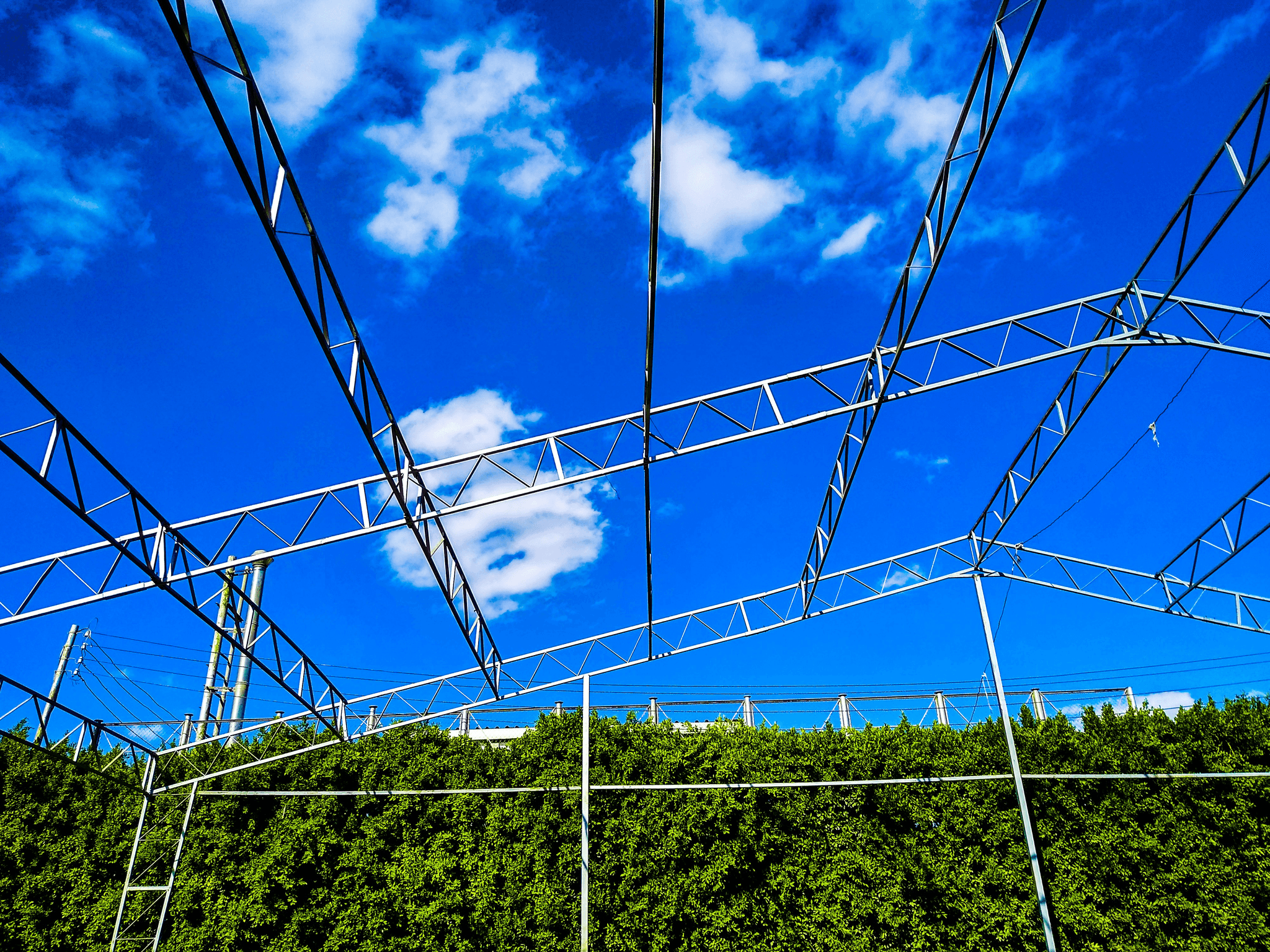 substation clamp securing overhead power lines