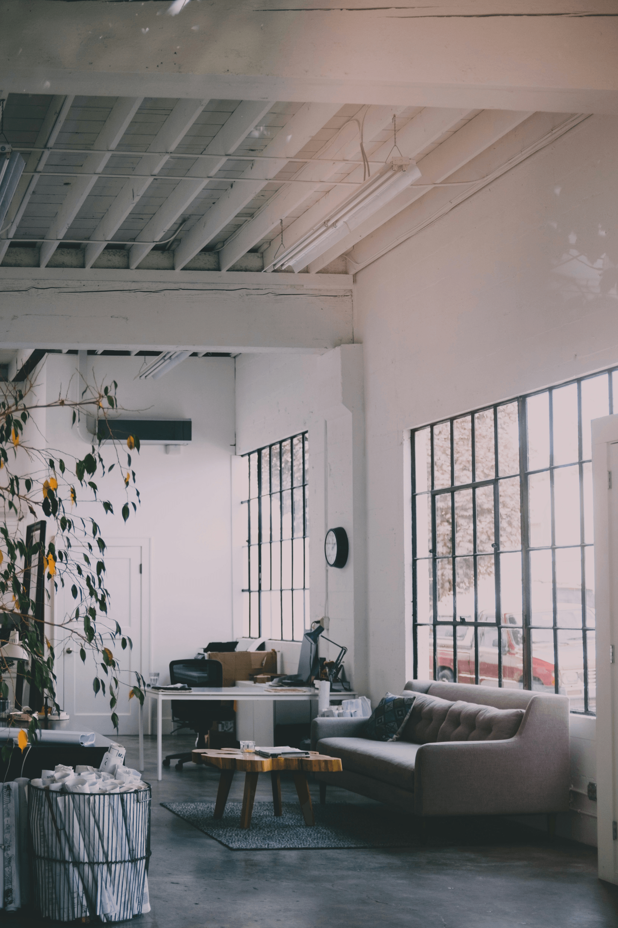 prefab container office showcasing open-concept layout with personalized decor