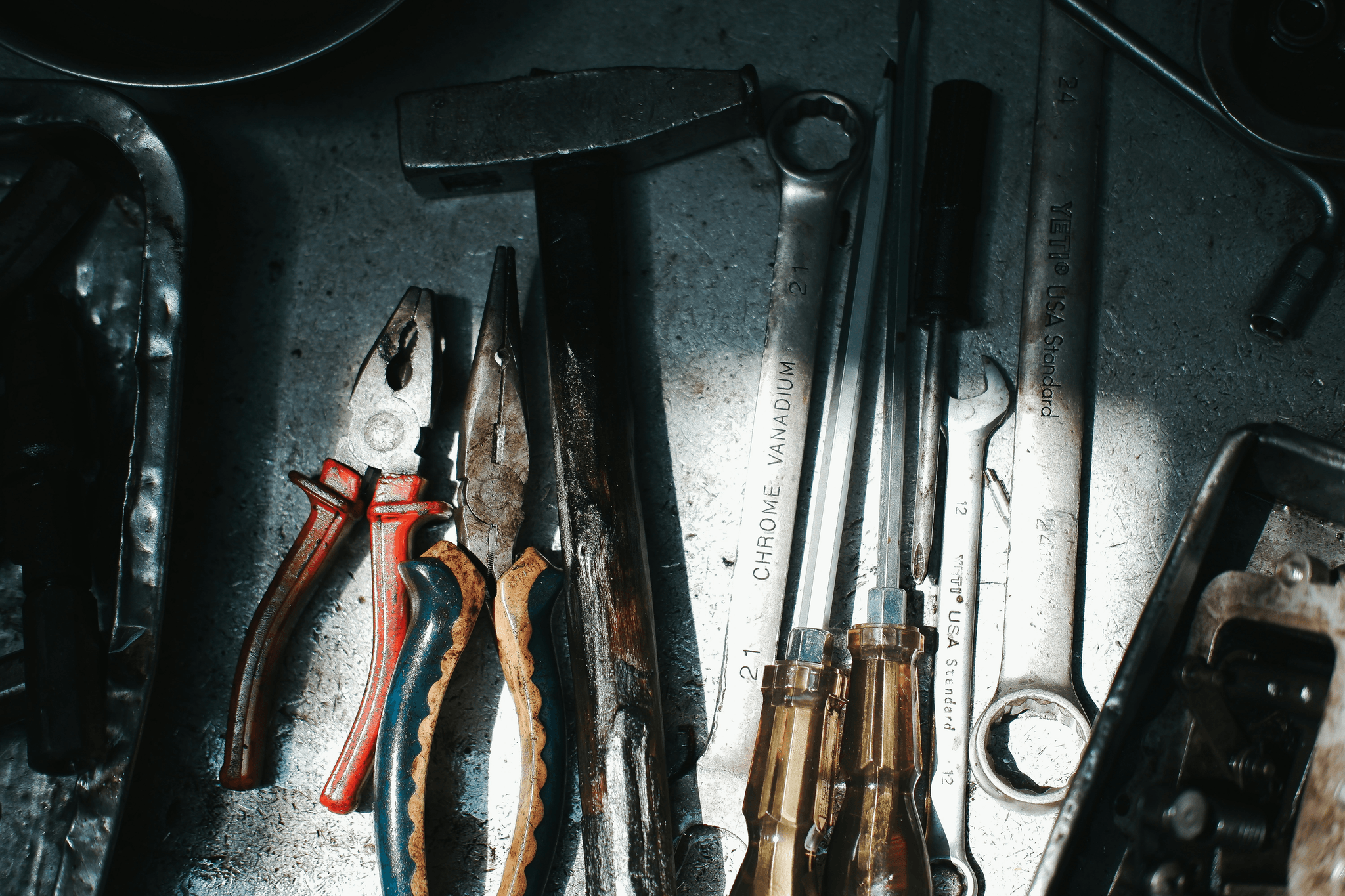 Tools with protective coating under inspection.