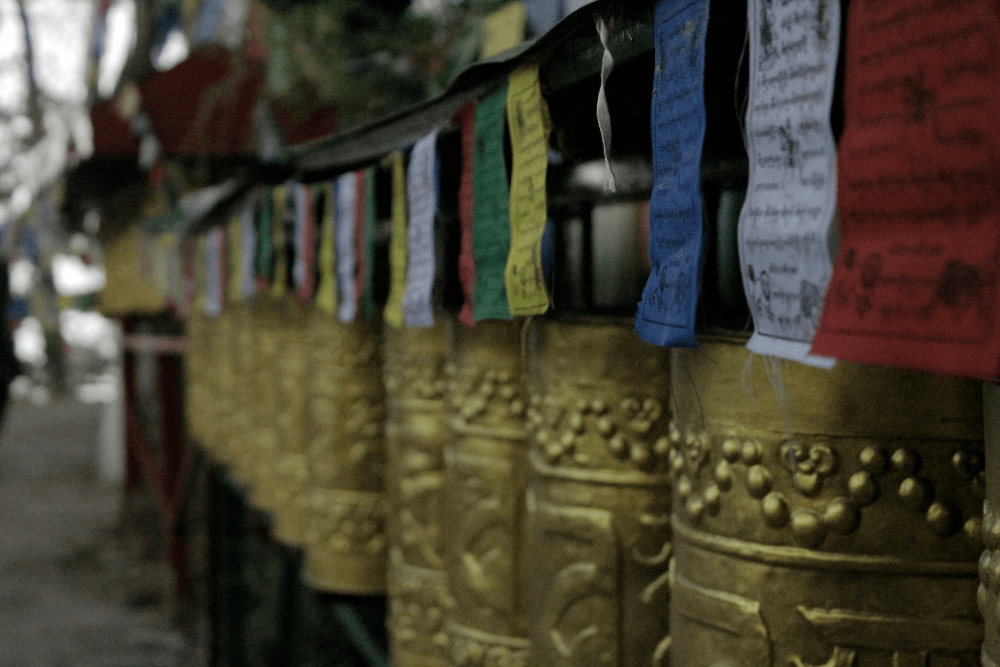 Tibetan Prayer Wheels Wooden Design
