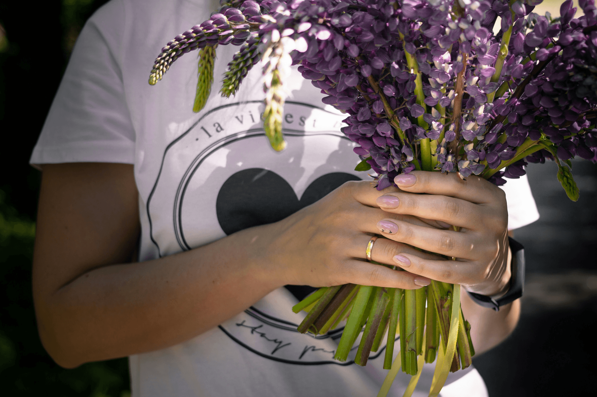 Lovely Lavender Wedding Bouquet with White Roses
