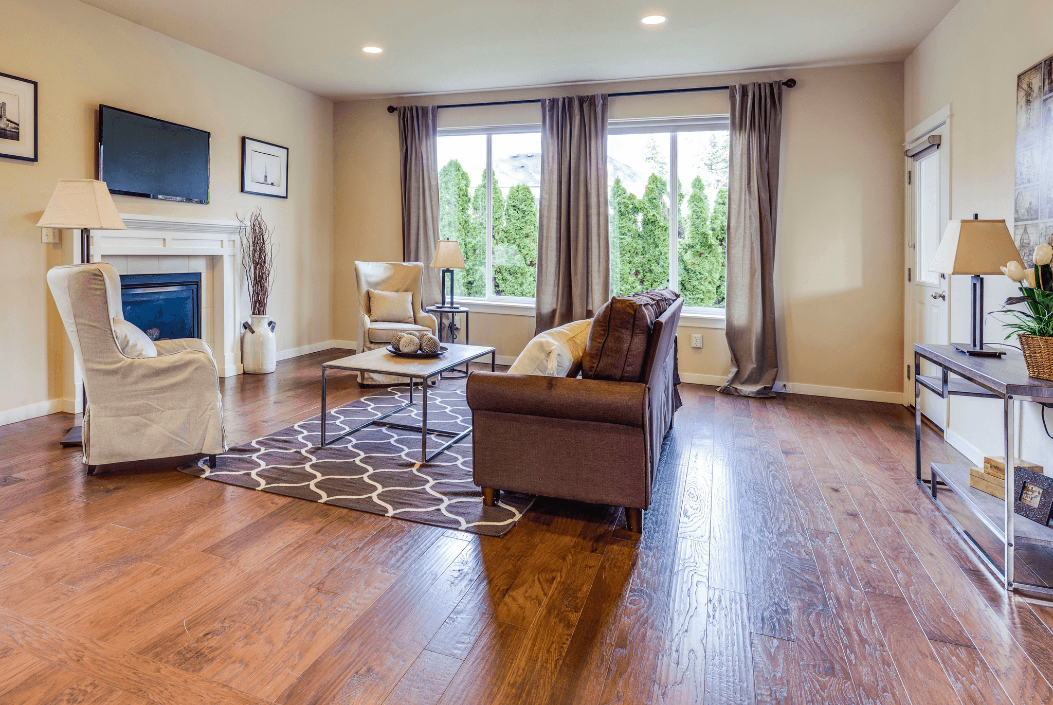 Engineered Wood Flooring in a stylish modern living room