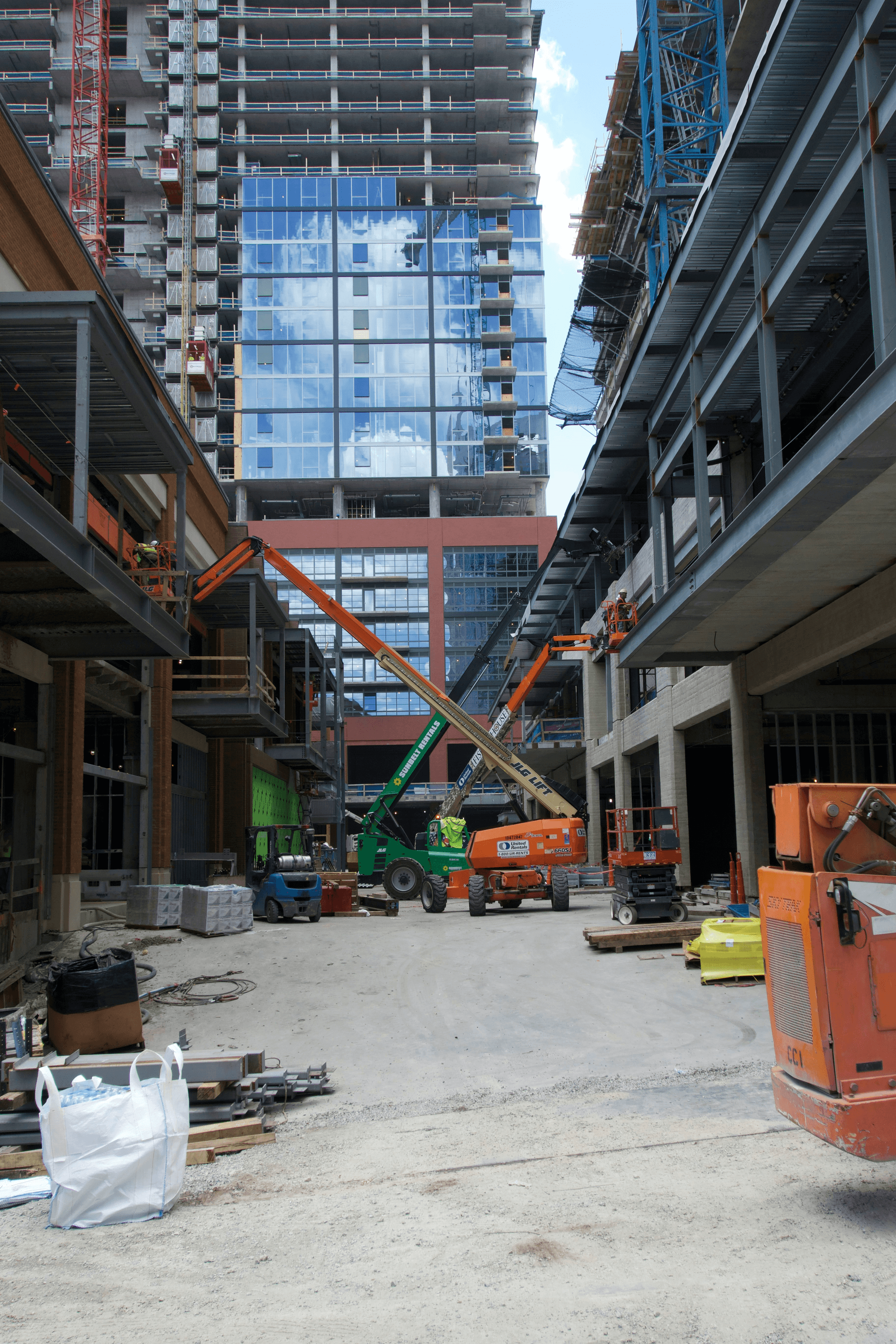 construction quality control at active building site