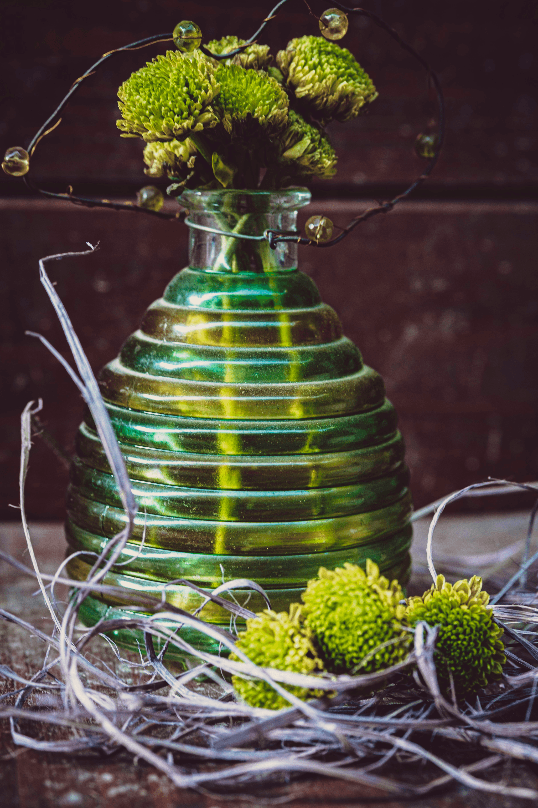 wholesale seeded eucalyptus bouquet on wooden table