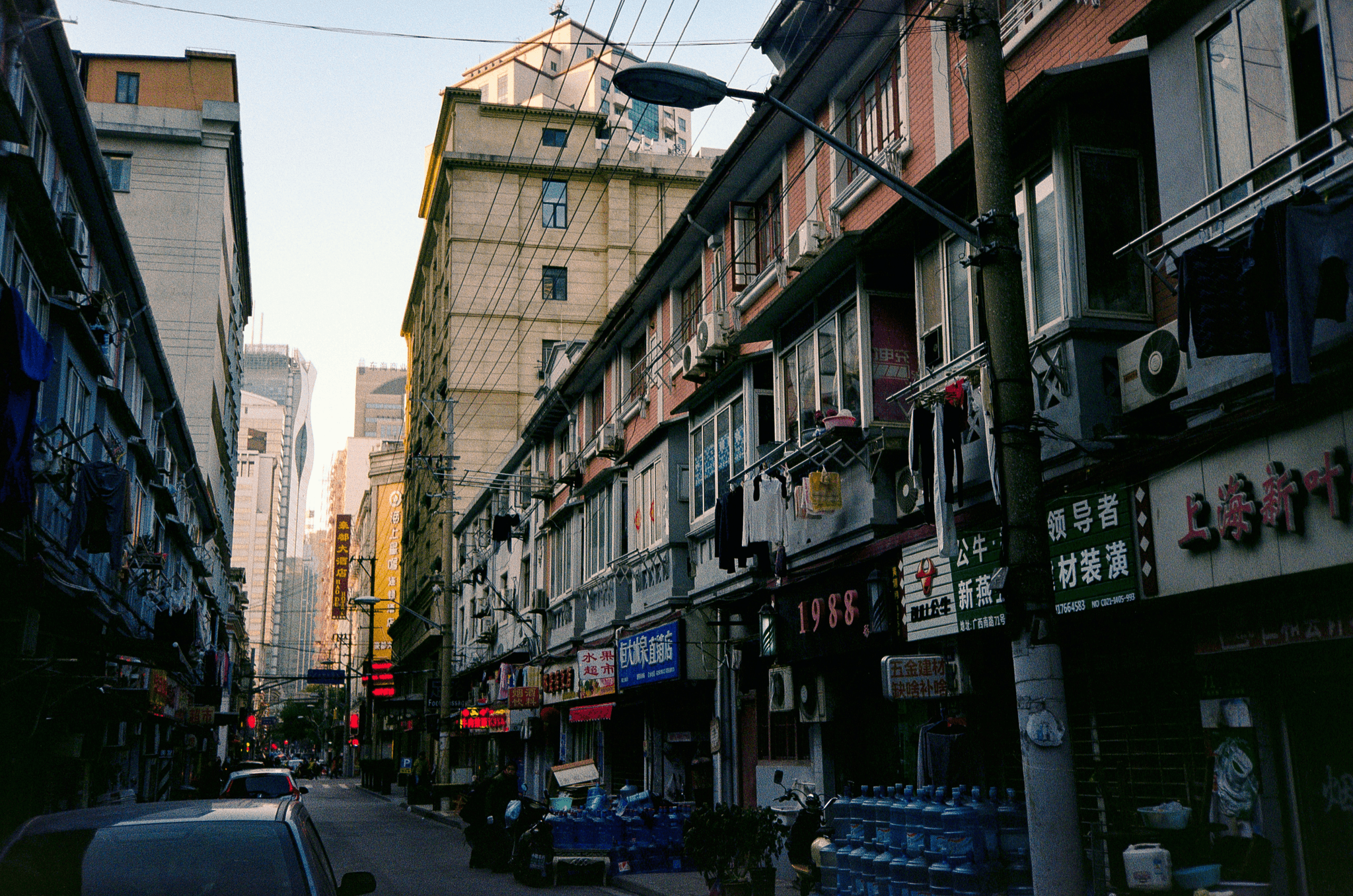 Shanghai houses and modern skyscrapers