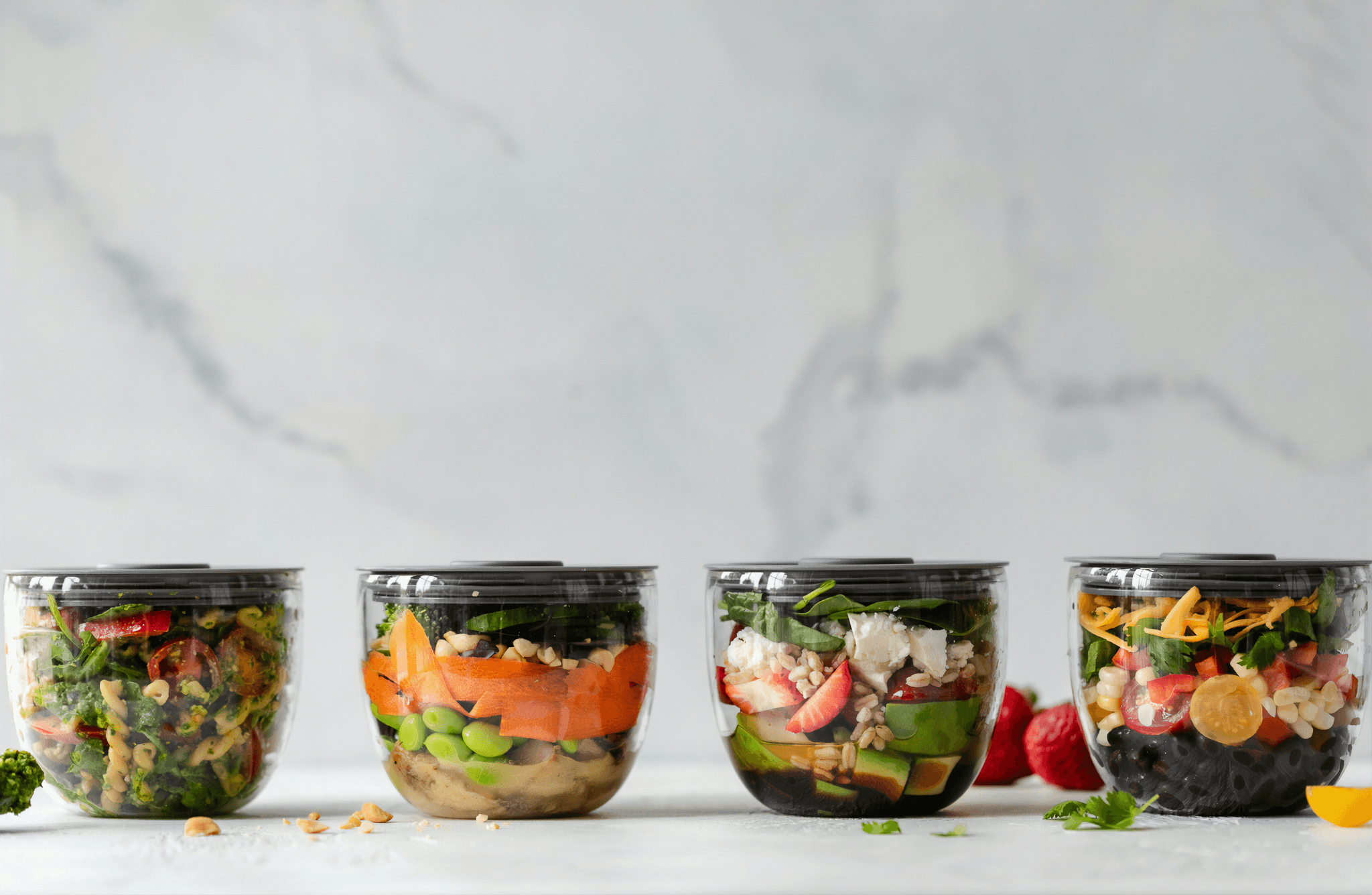 Clear Salad Bowls with Lids