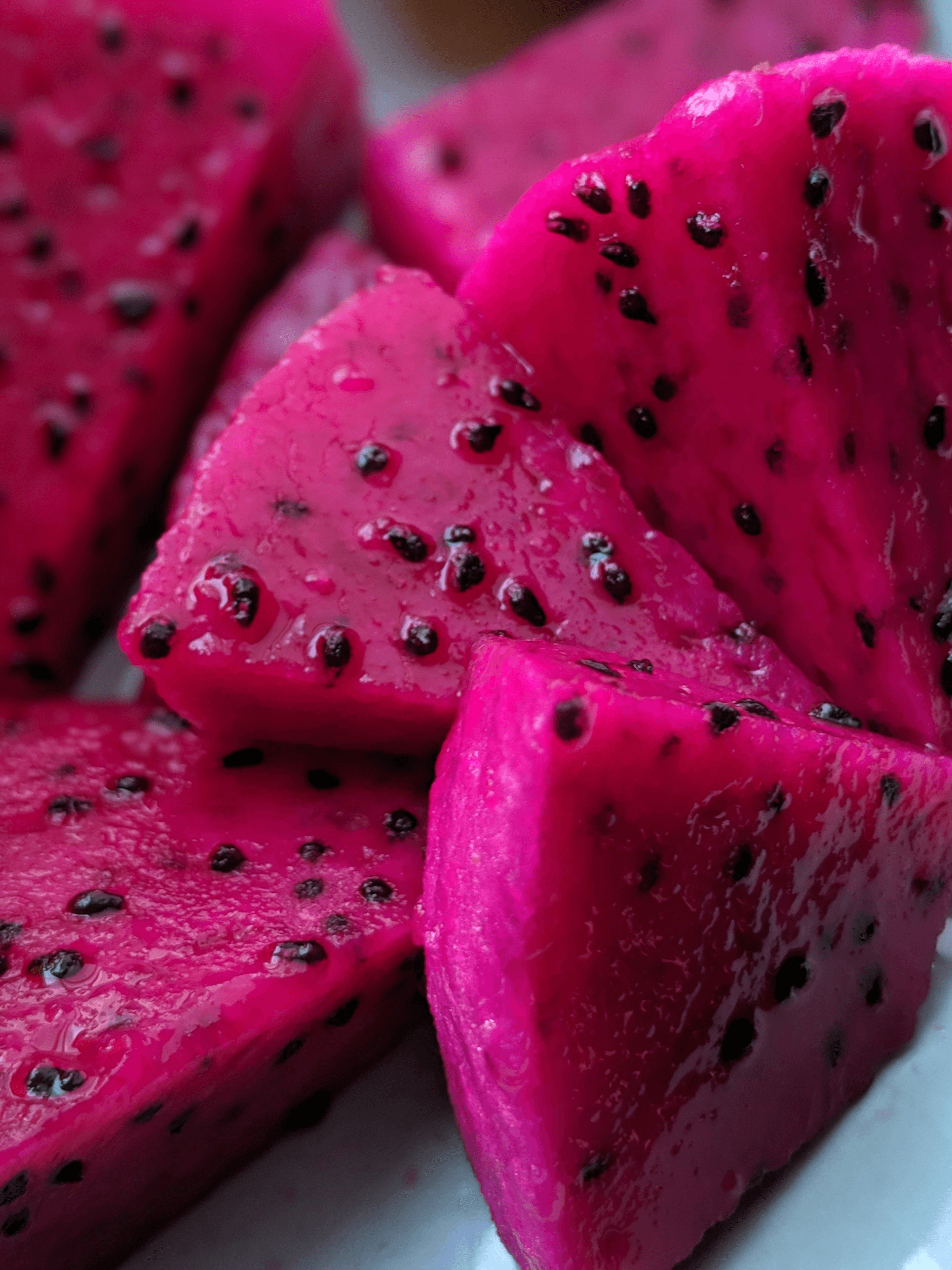 High-quality close-up of freeze dried dragon fruit bulk showing texture