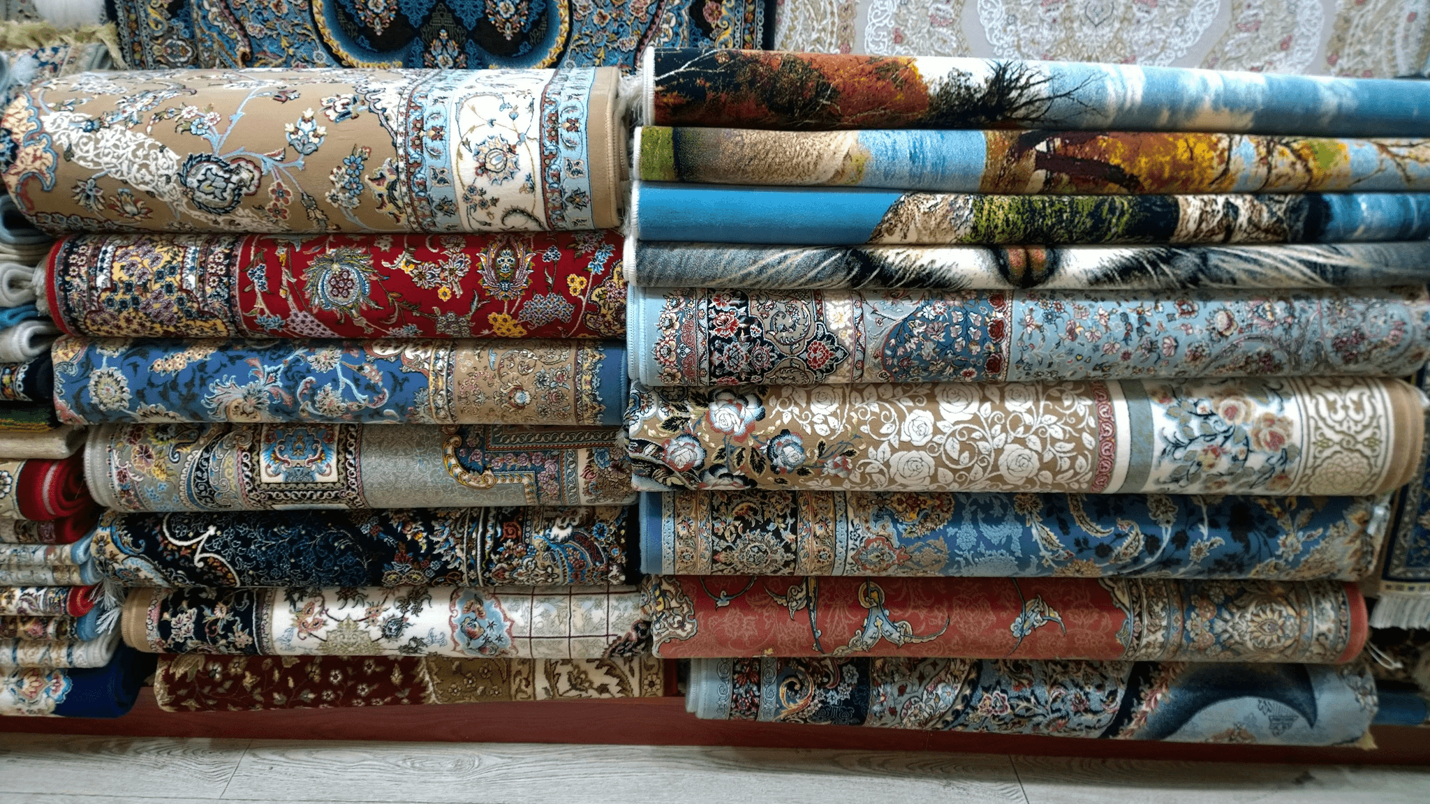 Carpet Inspection showcasing different styles including Level Loop Pile and Plush Velvet.