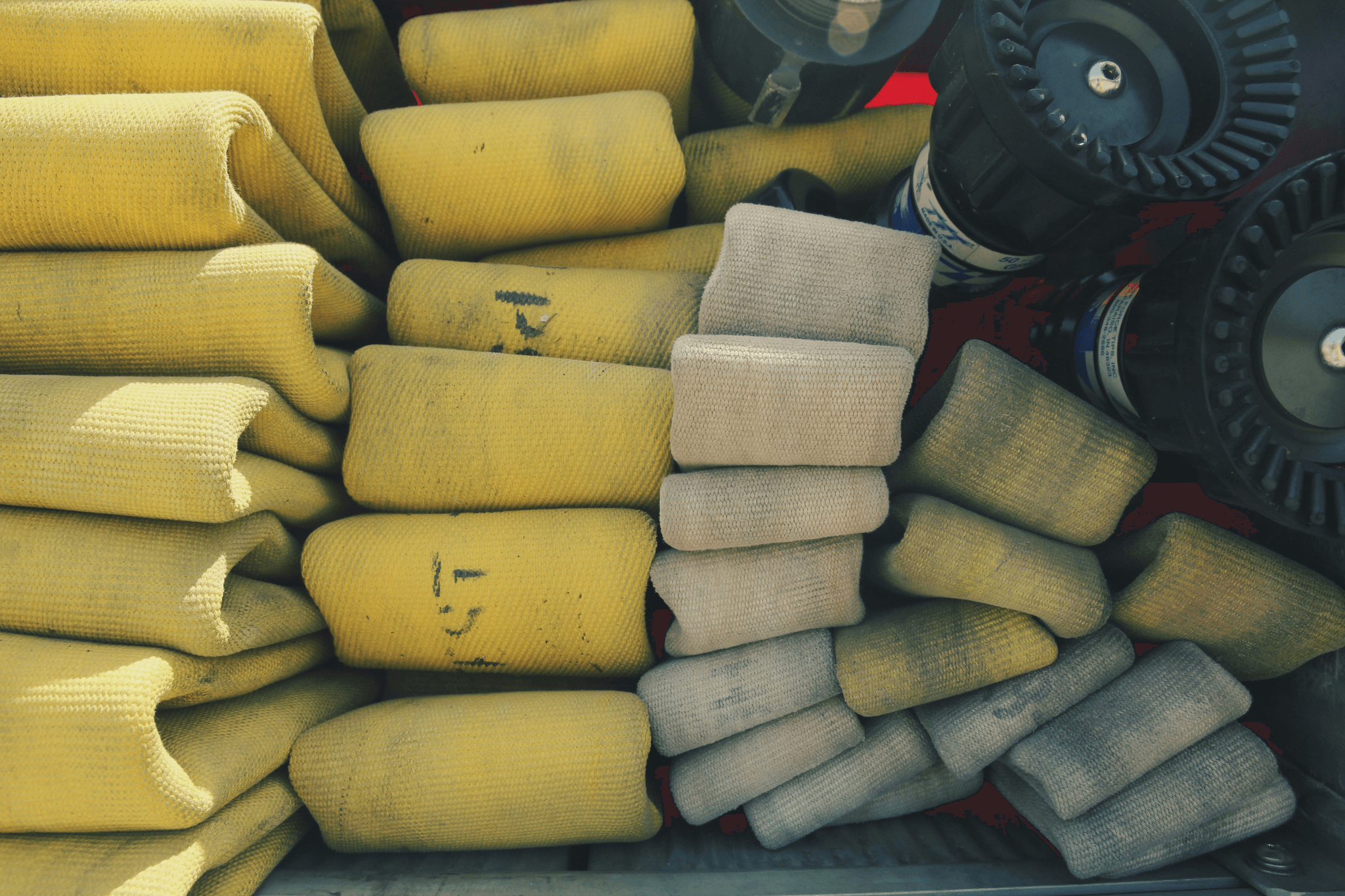 Fire foam truck ready for action at an emergency scene