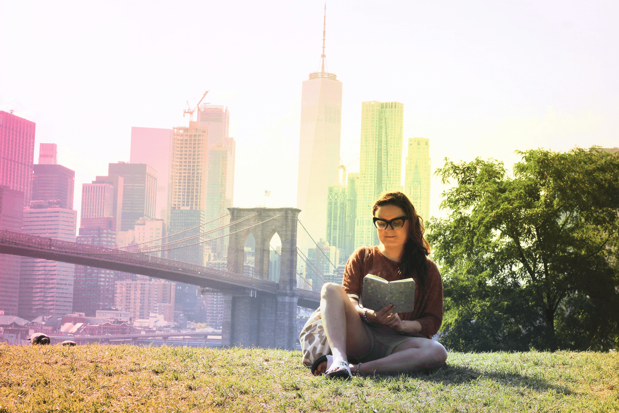Lady reading a paperback book