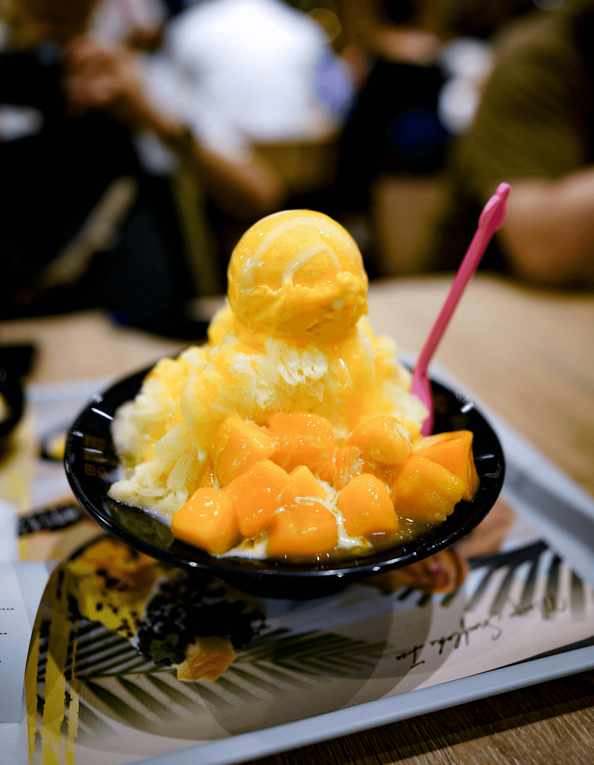 freshly made freeze dried mango powder ready for use