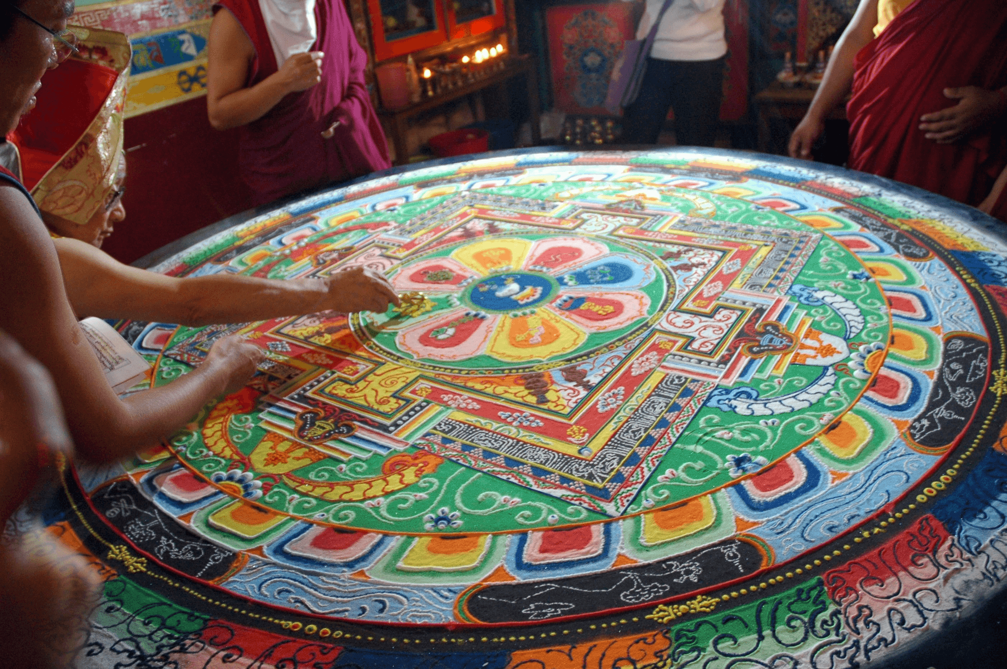 Tibetan Prayer Wheels being spun for spiritual enlightenment