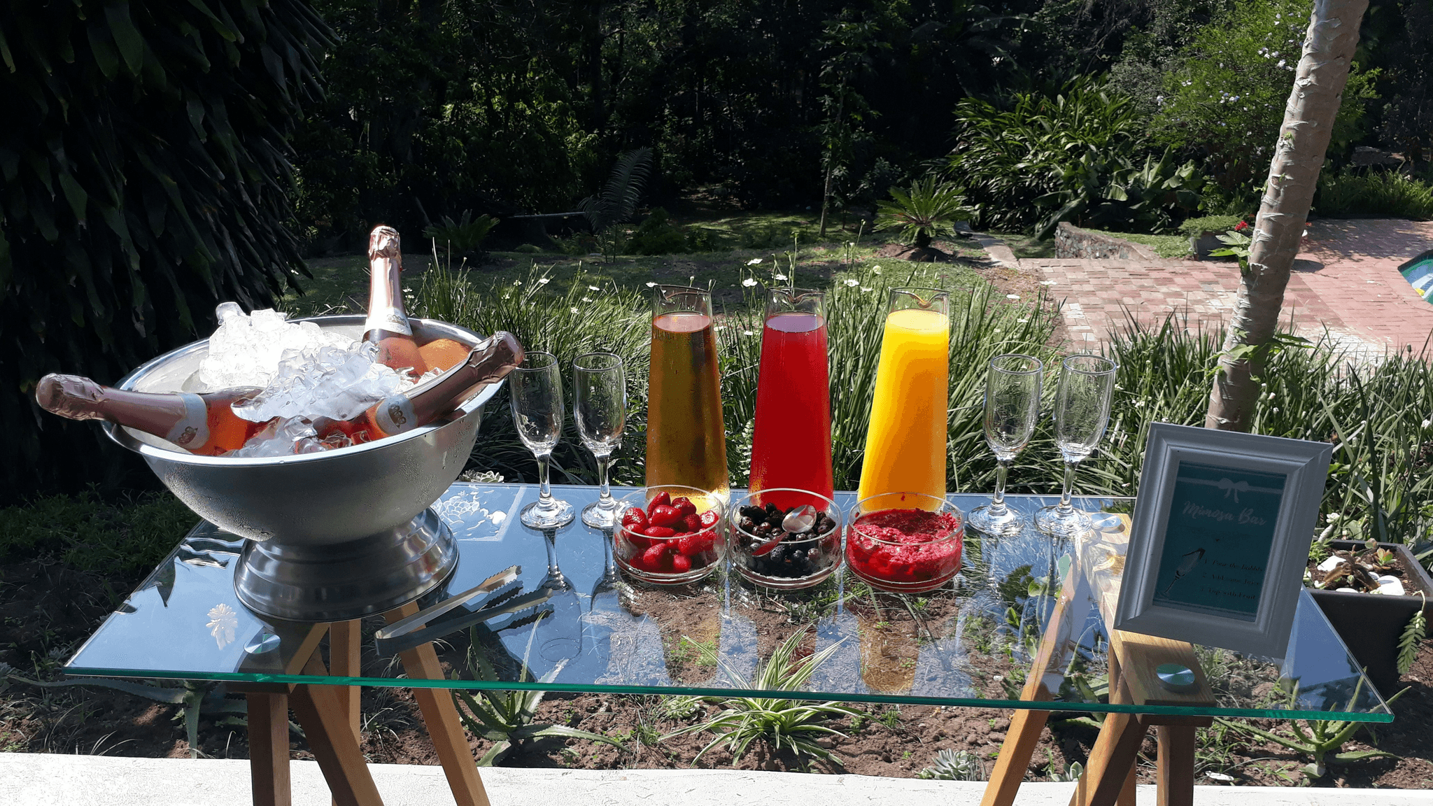 Stylish outdoor portable bar perfect for entertaining guests.