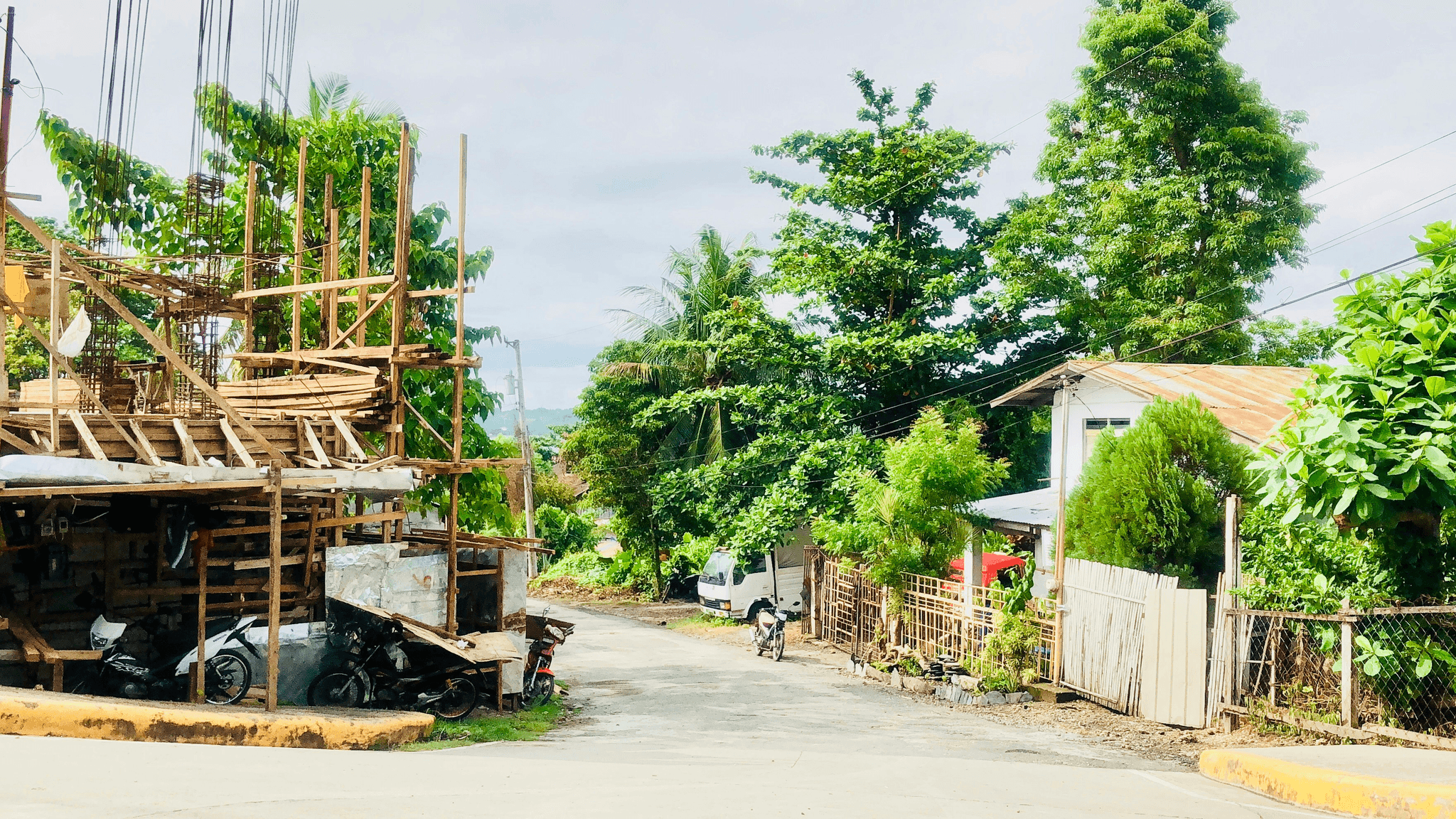 Construction site of modern modular build houses