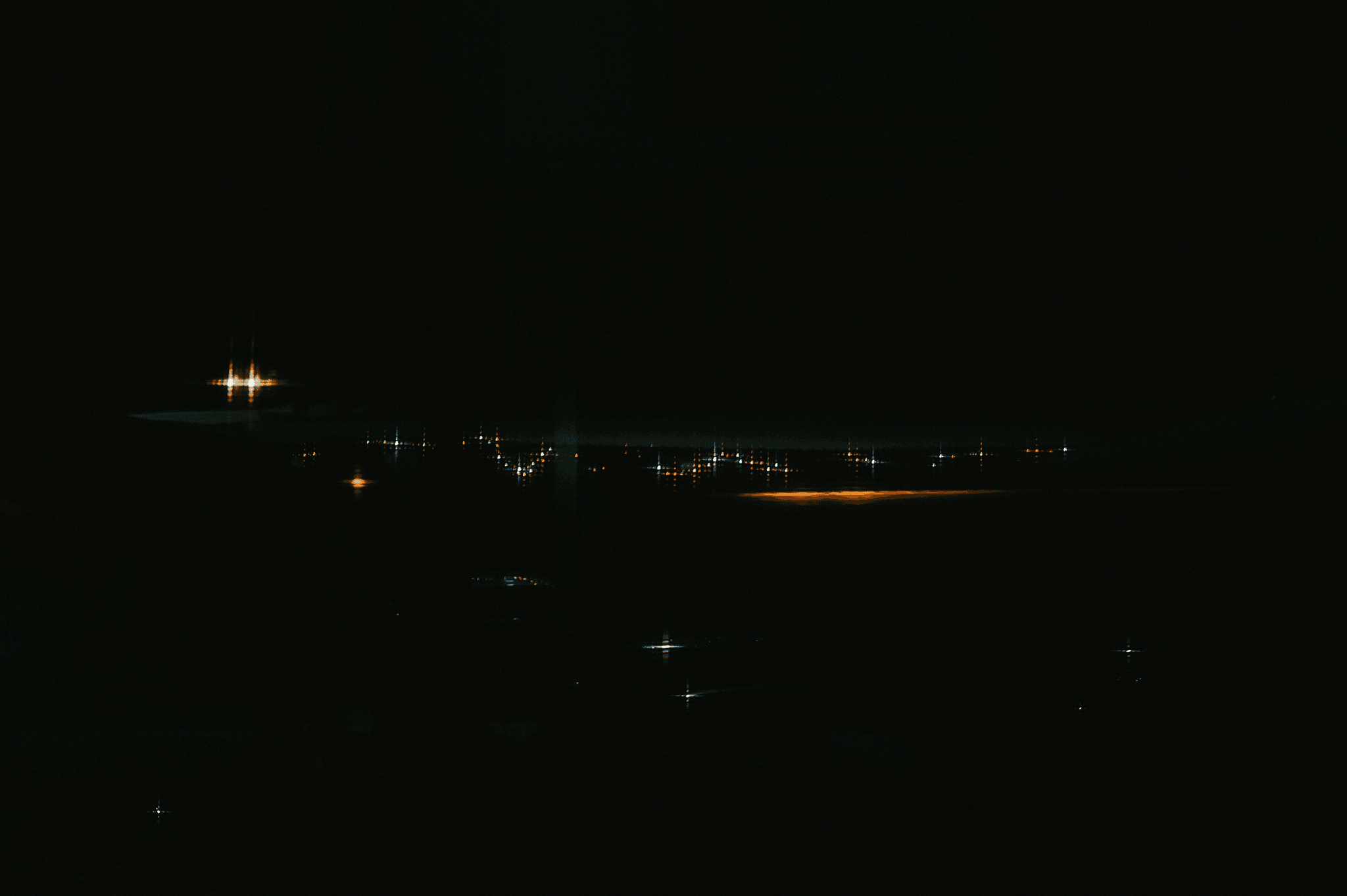 airport runway lights at night
