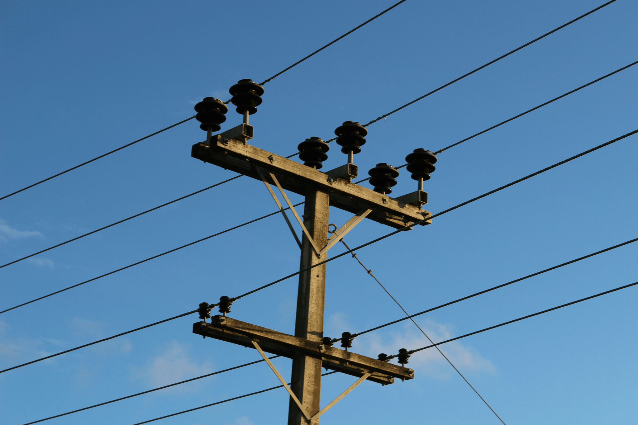 Illustration depicting various parts of a power pole