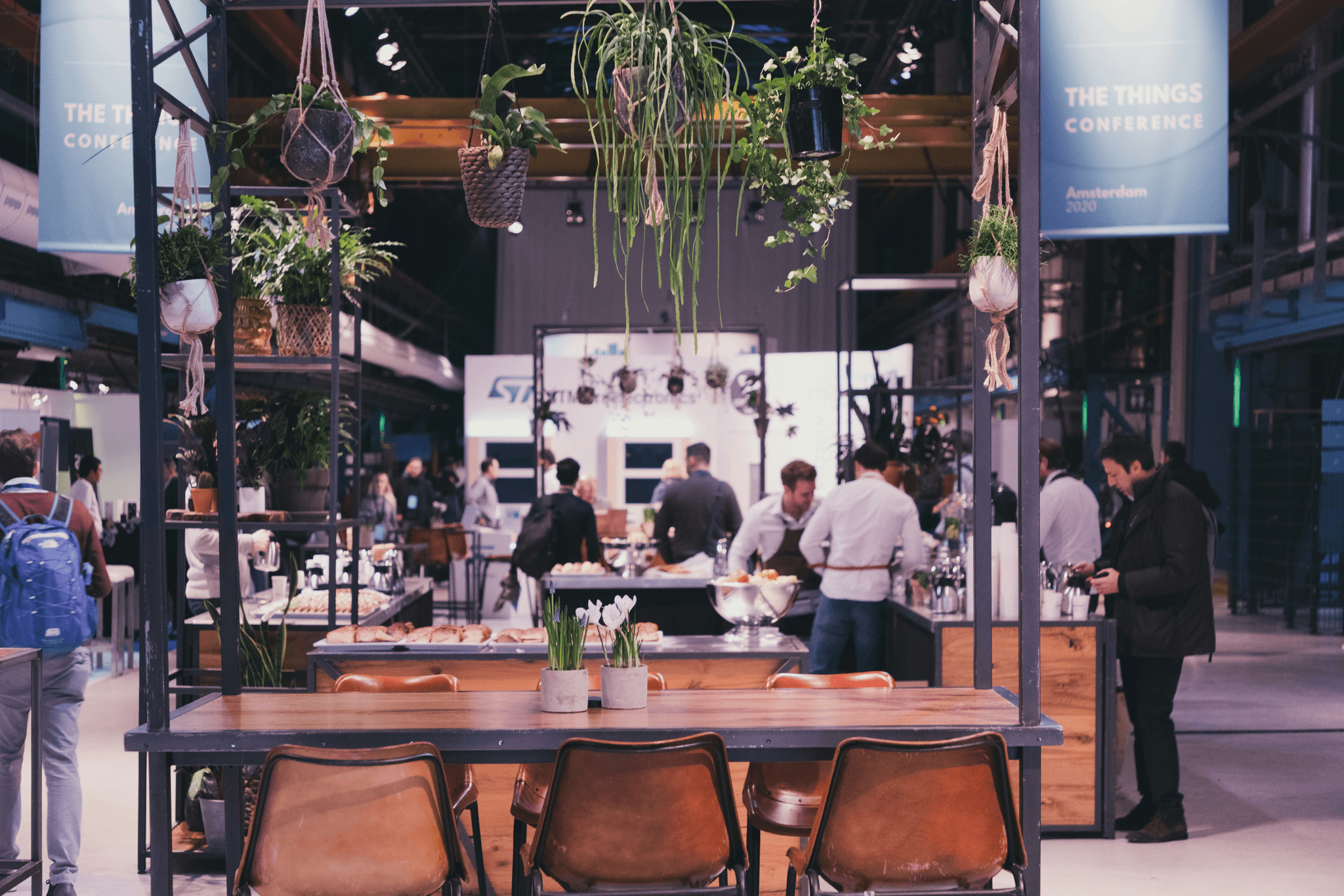 Exploring latest kitchen designs at a trade show