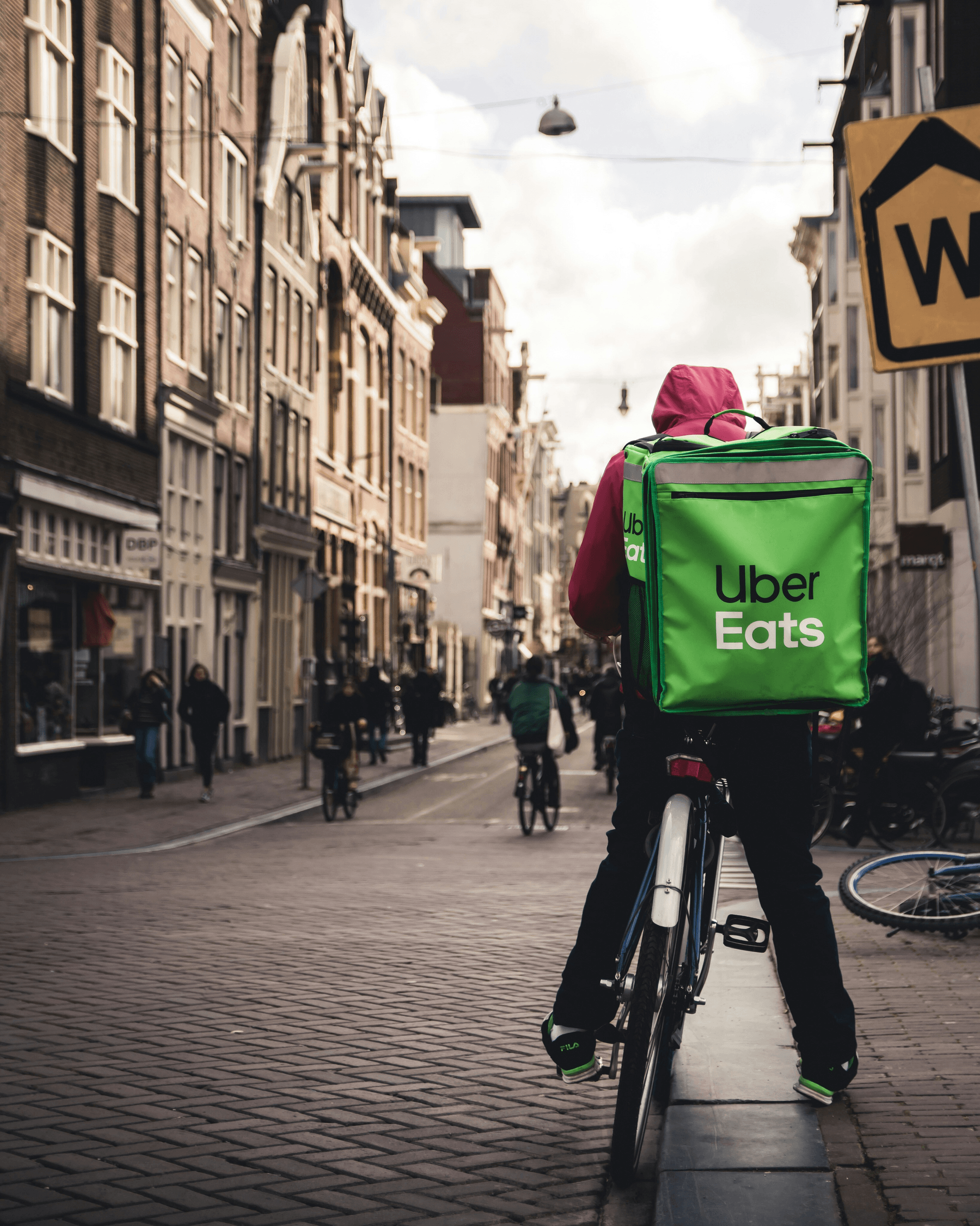 Uber Eats Service Provider in a Bicycle